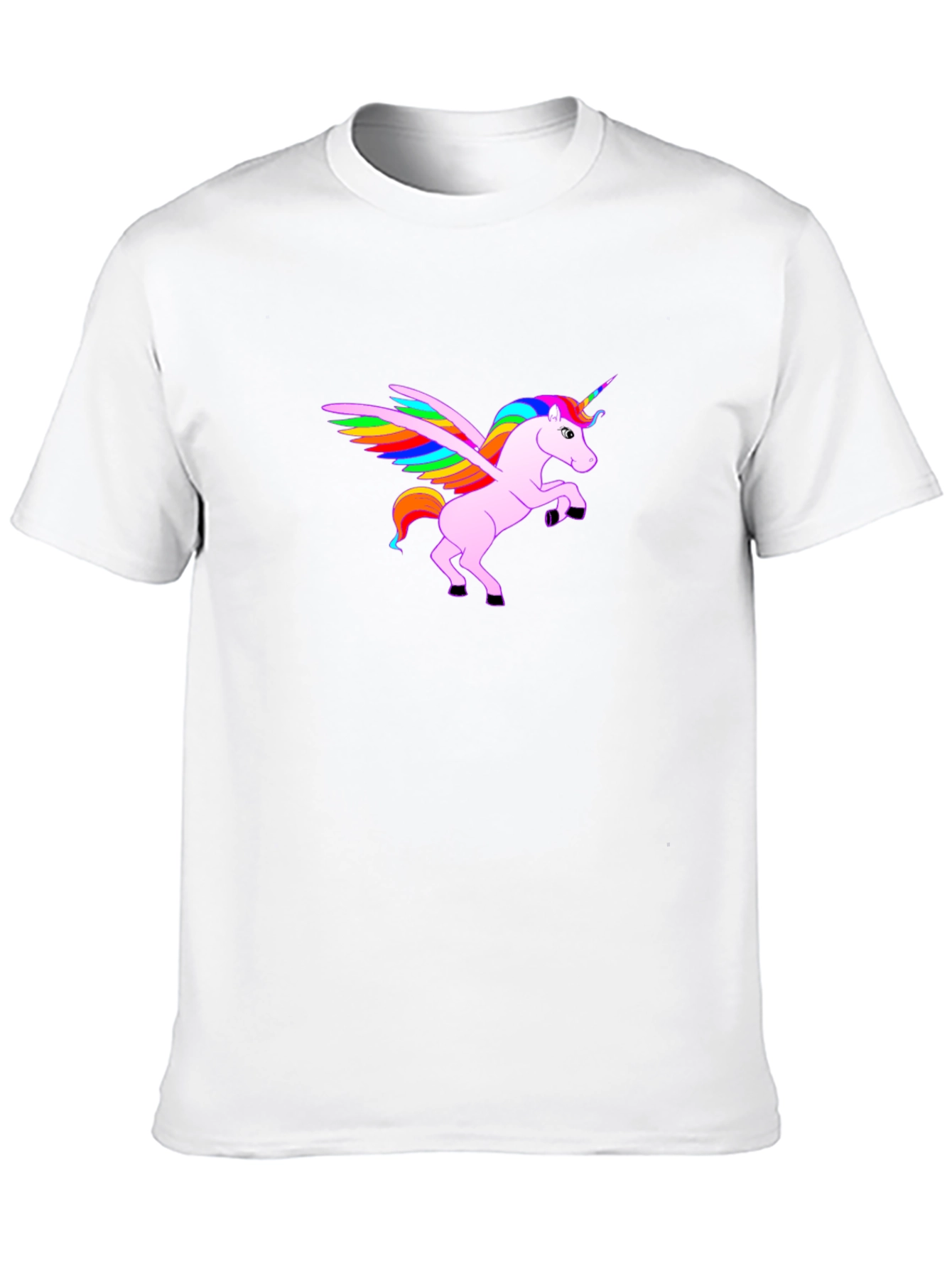 Rainbow Winged Unicorn Black T-Shirt
