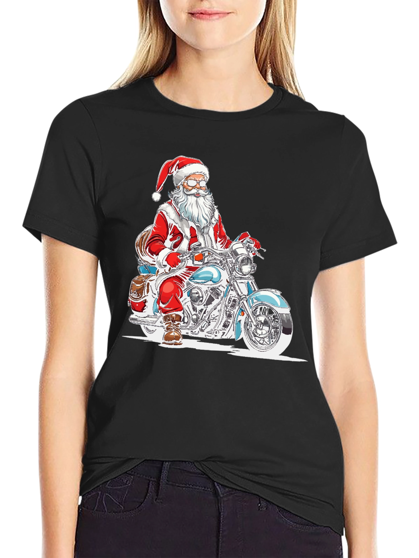 Santa Claus Motorcycle T-Shirt - Ride into Christmas!