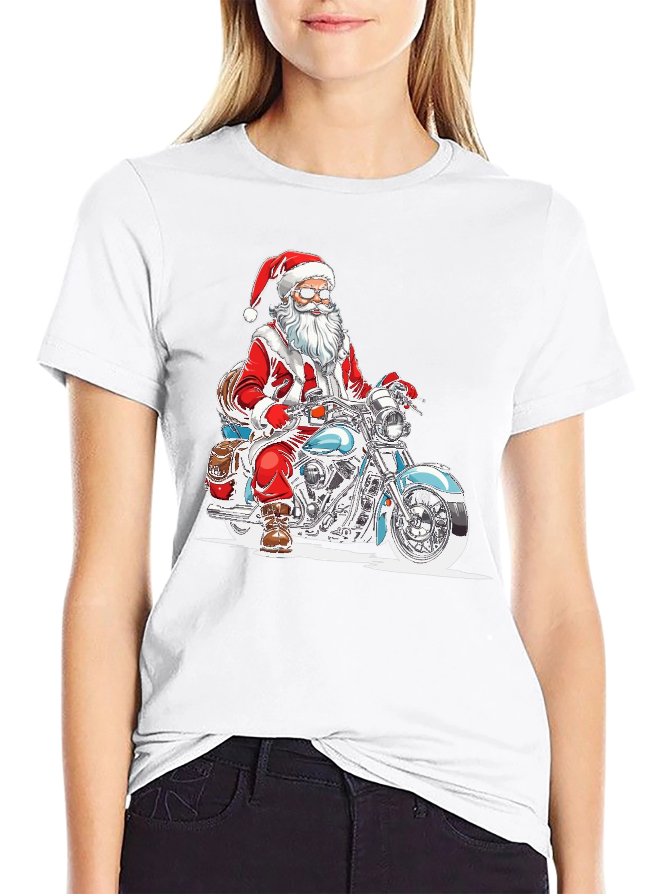 Santa Claus Motorcycle T-Shirt - Ride into Christmas!