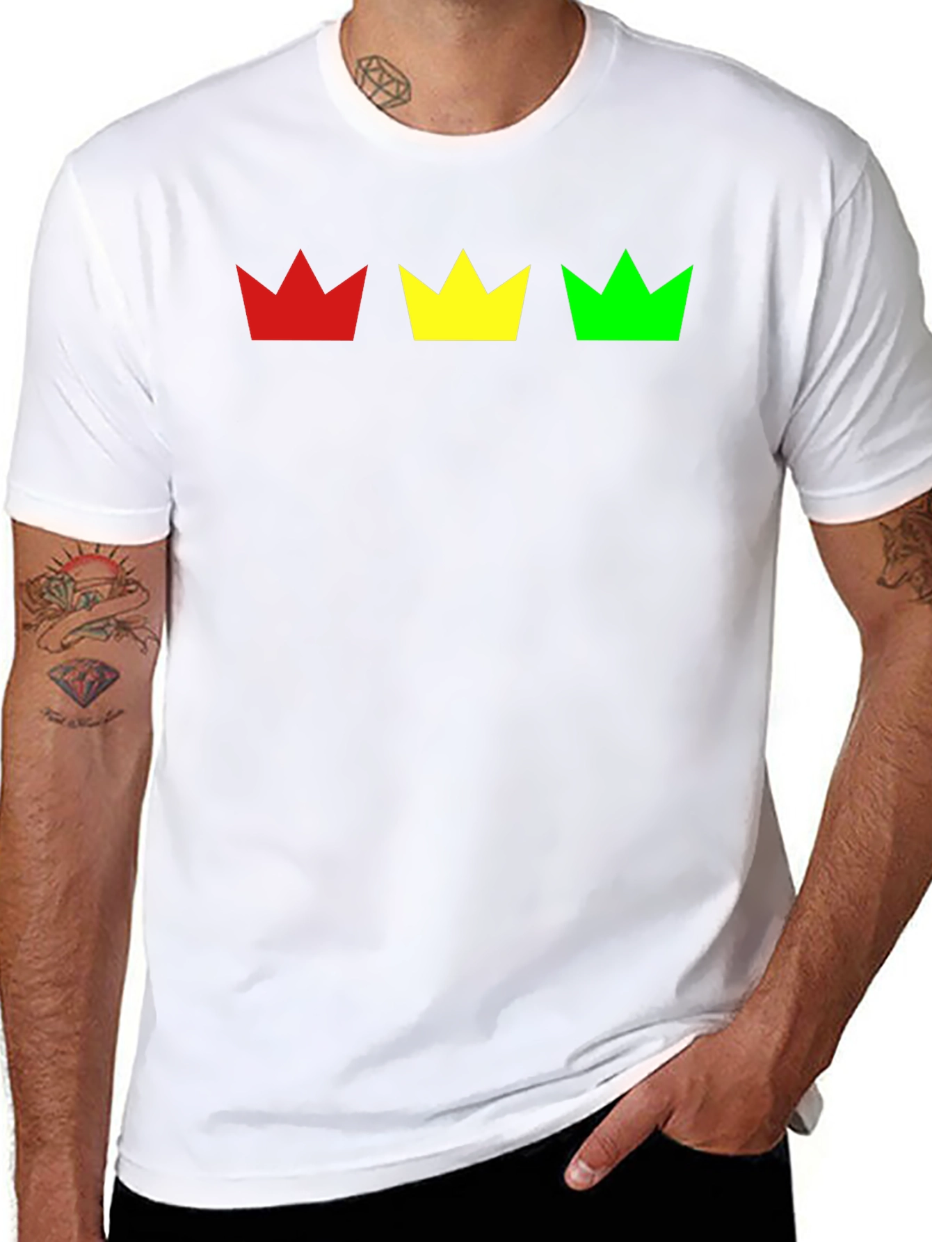 Rasta Crown T-Shirt - Red Yellow Green Graphic Tee