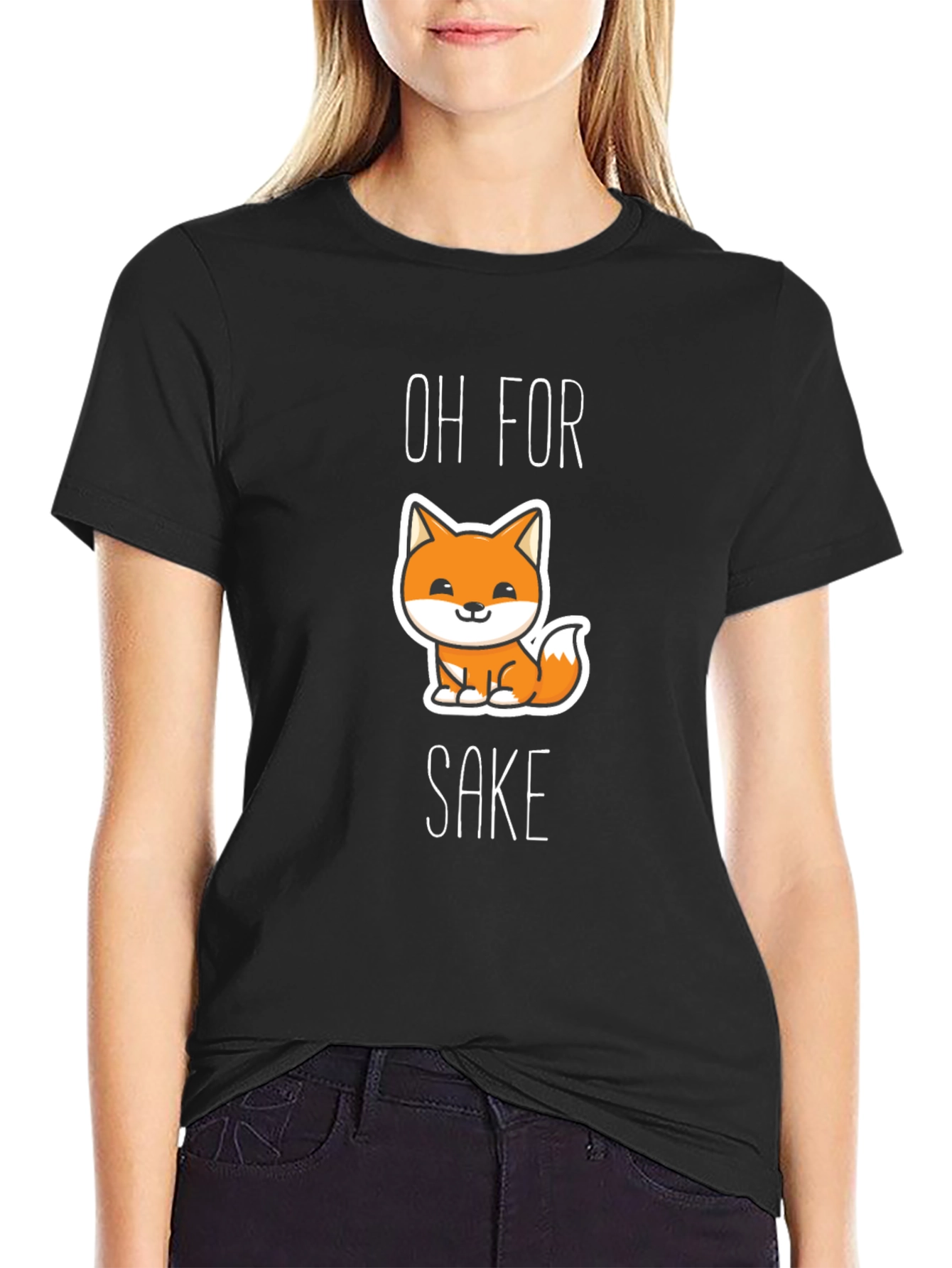 Oh For Fox Sake Black Graphic Tee