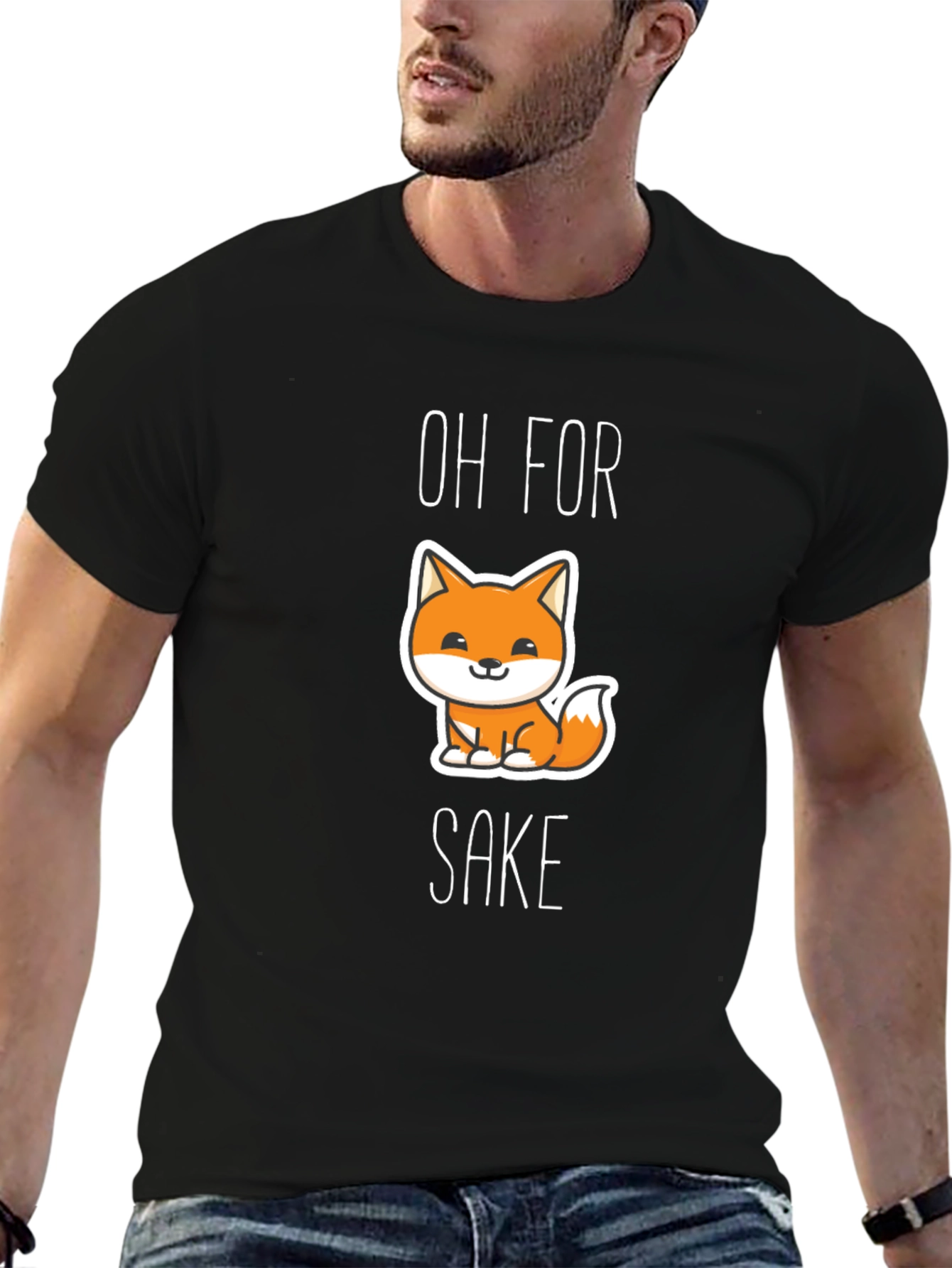 Oh For Fox Sake Black Graphic Tee