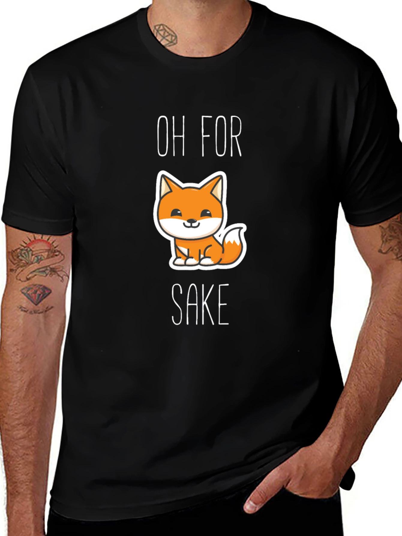 Oh For Fox Sake Black Graphic Tee
