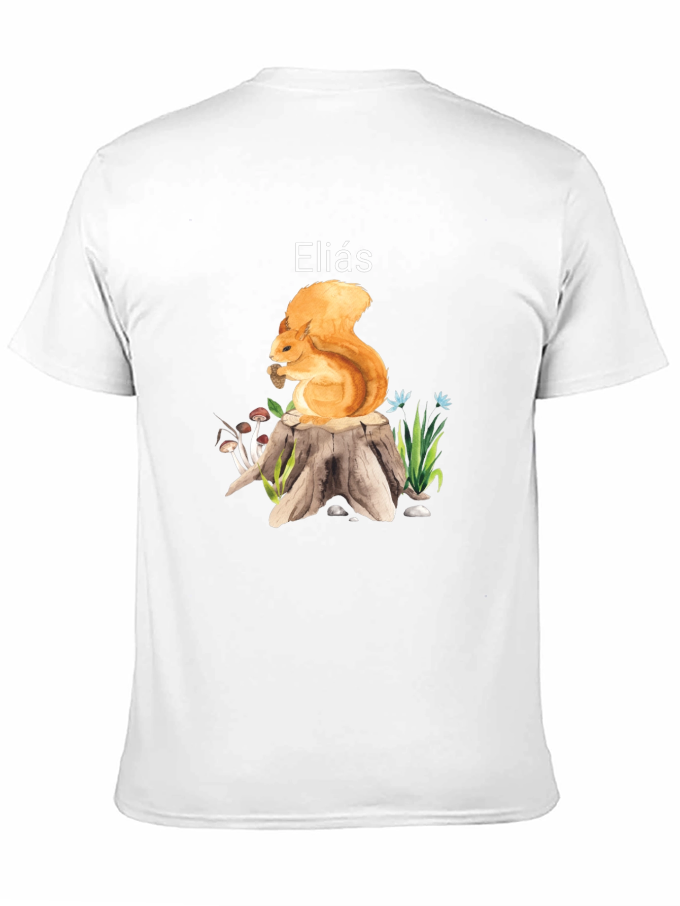 Squirrel on Stump T-Shirt - Personalized Name Gift