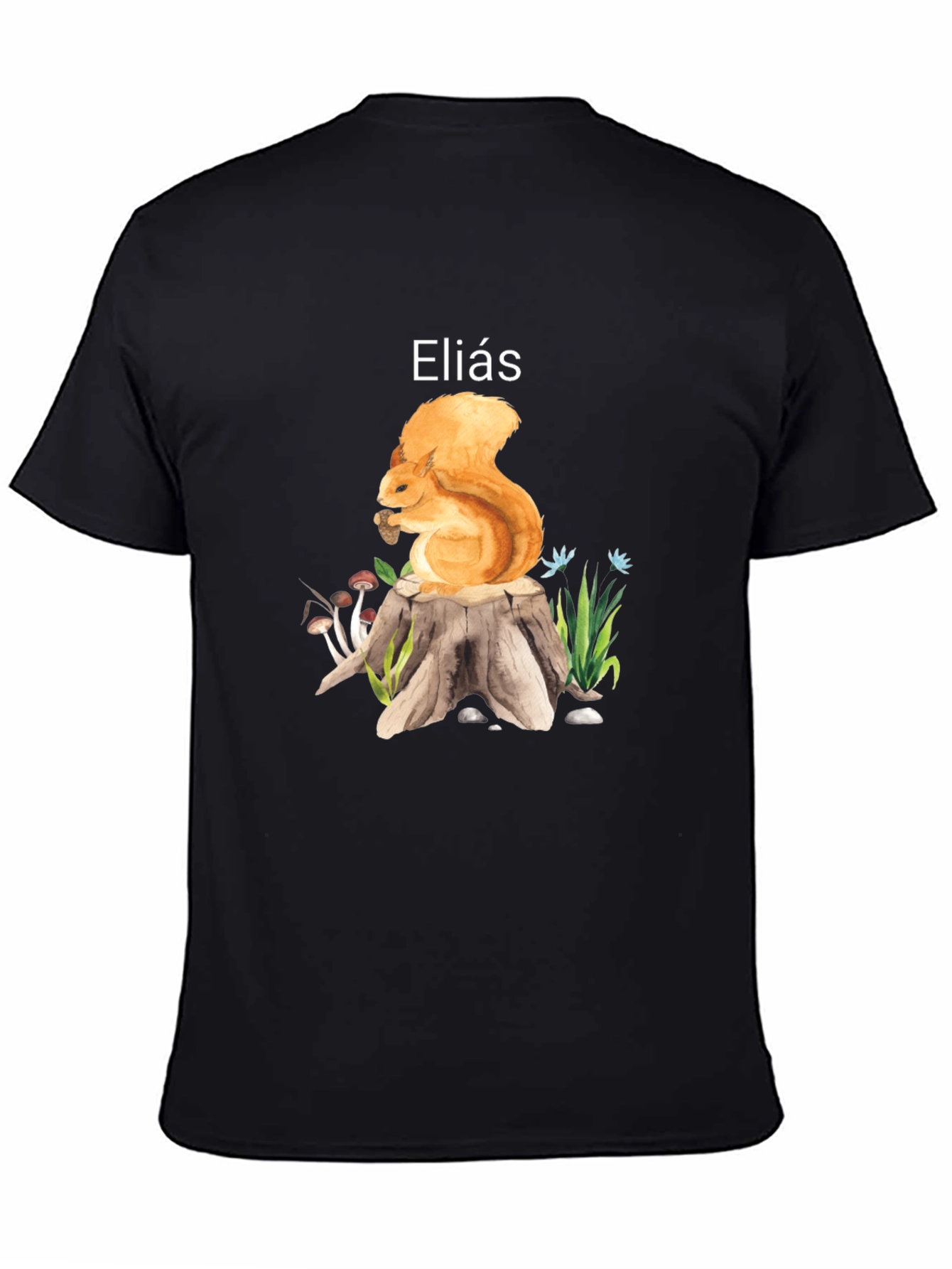 Squirrel on Stump T-Shirt - Personalized Name Gift
