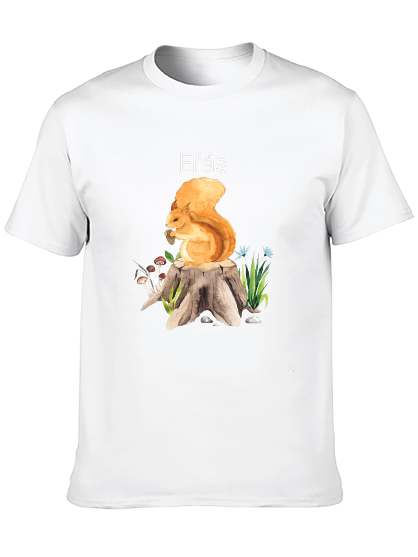 Squirrel on Stump T-Shirt - Personalized Name Gift