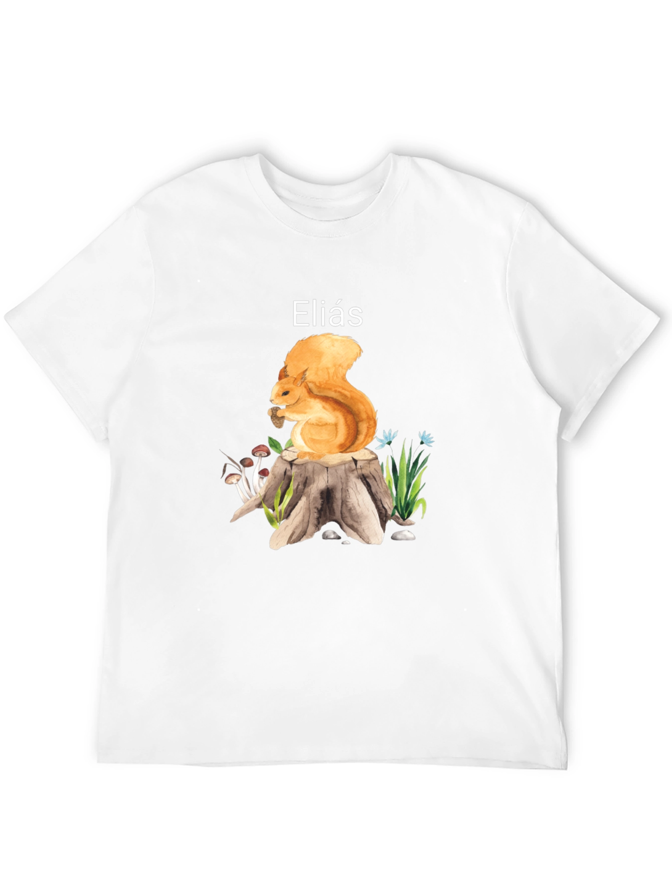 Squirrel on Stump T-Shirt - Personalized Name Gift