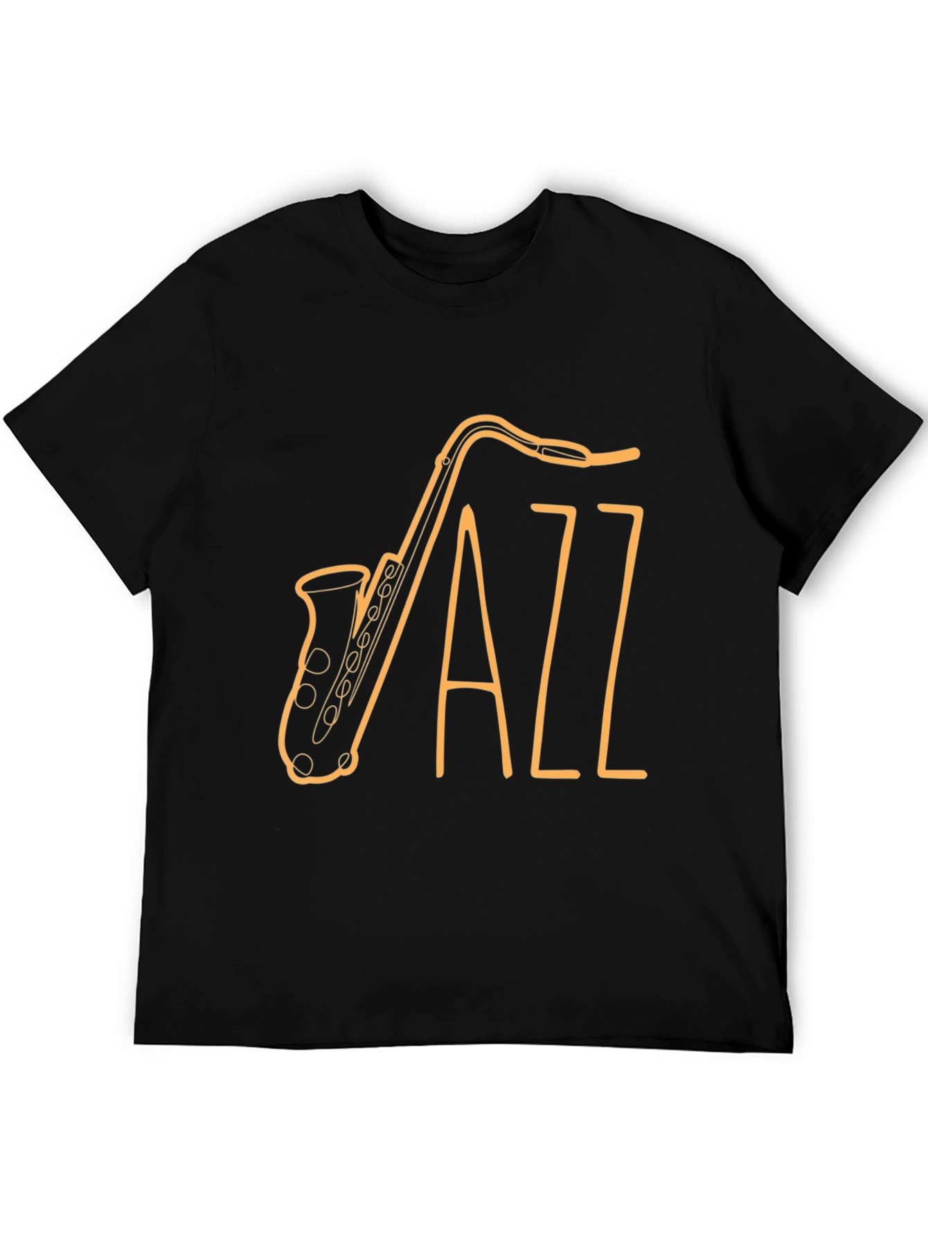 Black Jazz Saxophone Graphic Tee