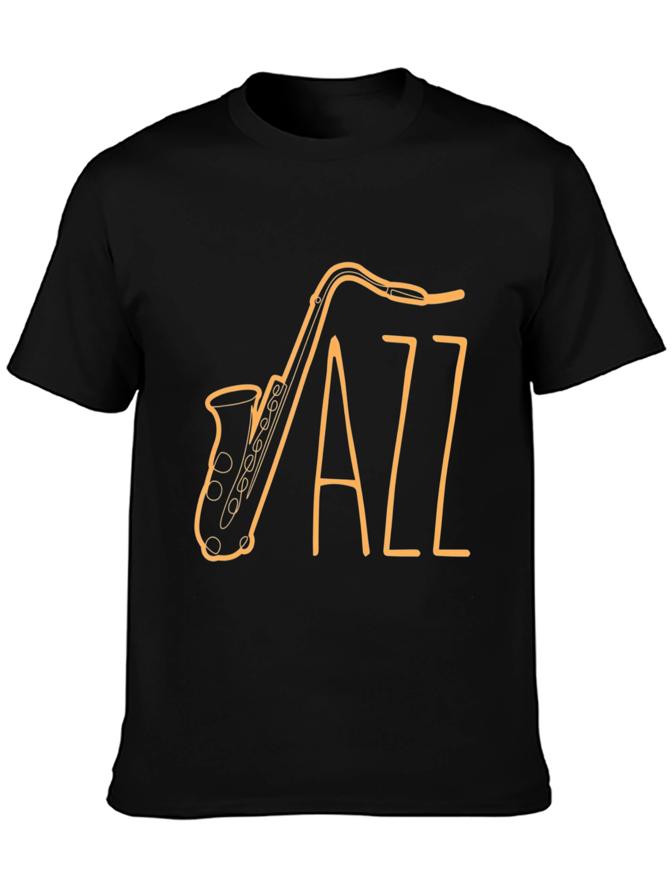 Black Jazz Saxophone Graphic Tee