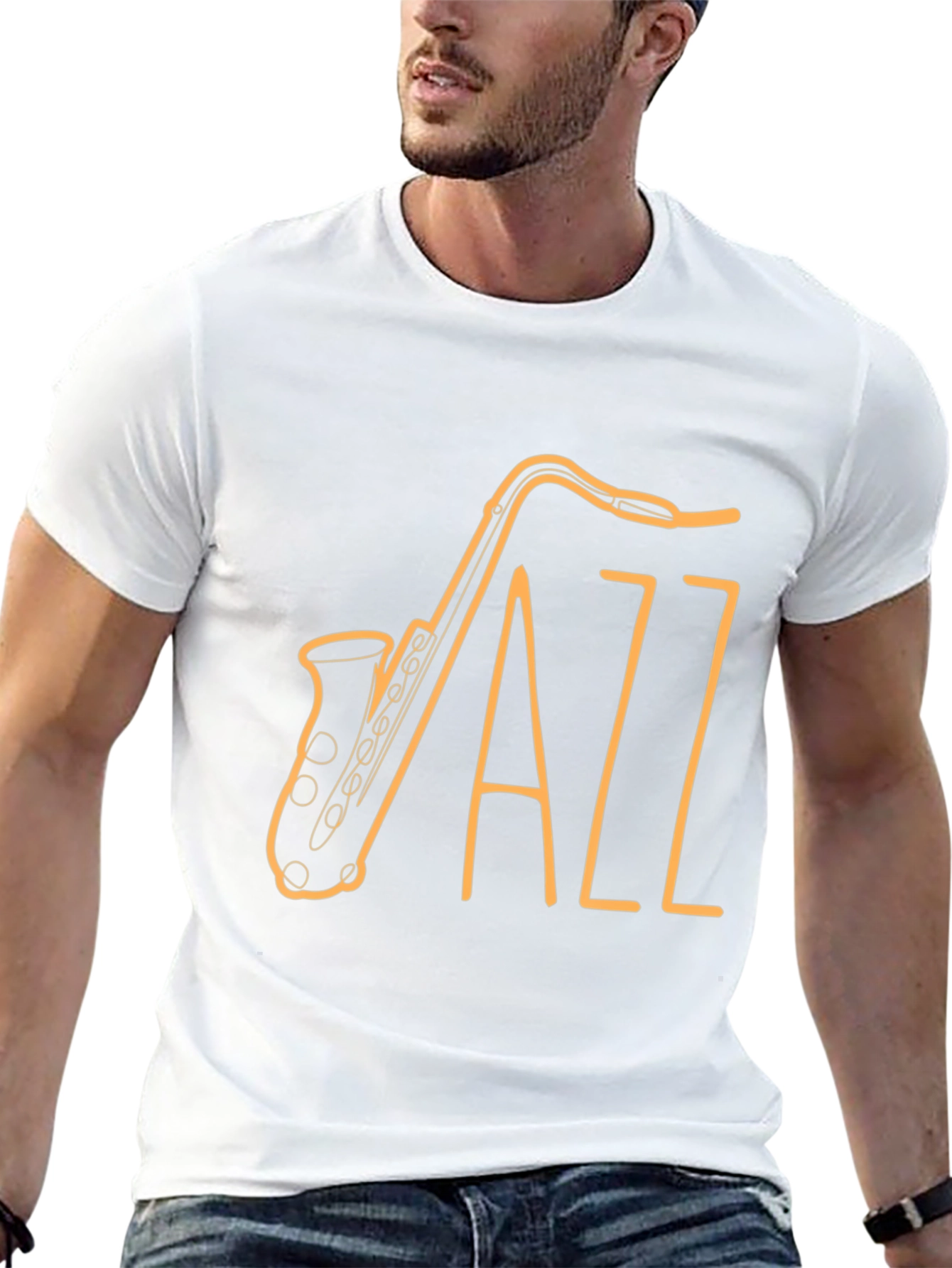 Black Jazz Saxophone Graphic Tee