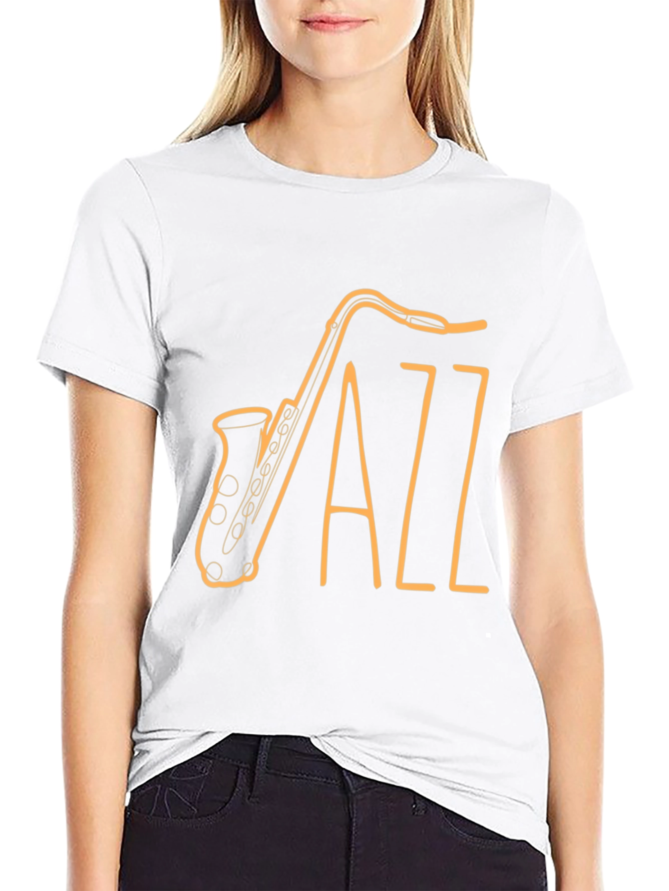 Black Jazz Saxophone Graphic Tee