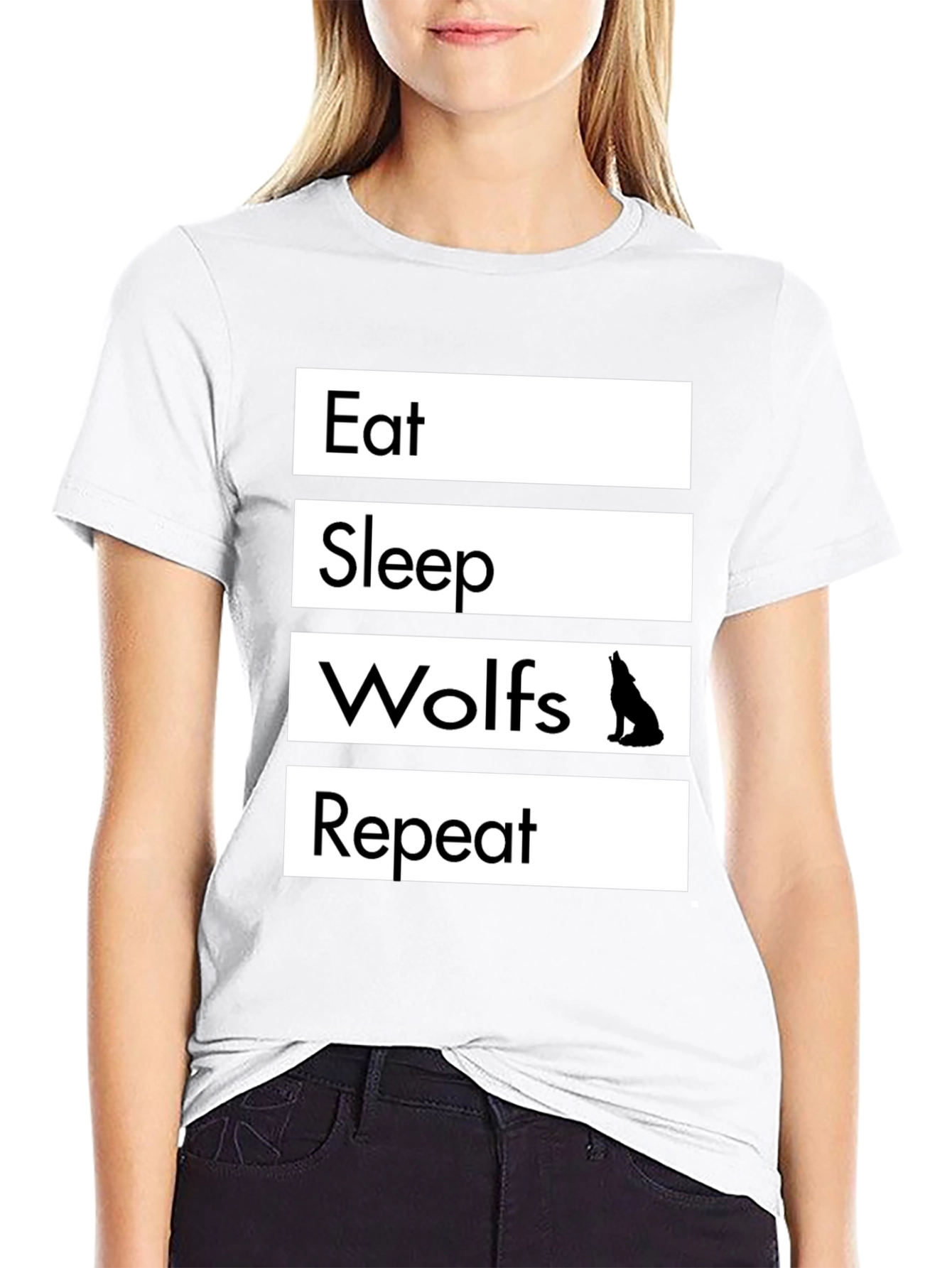 Eat Sleep Wolves Repeat T-Shirt - Wolf Lover Tee