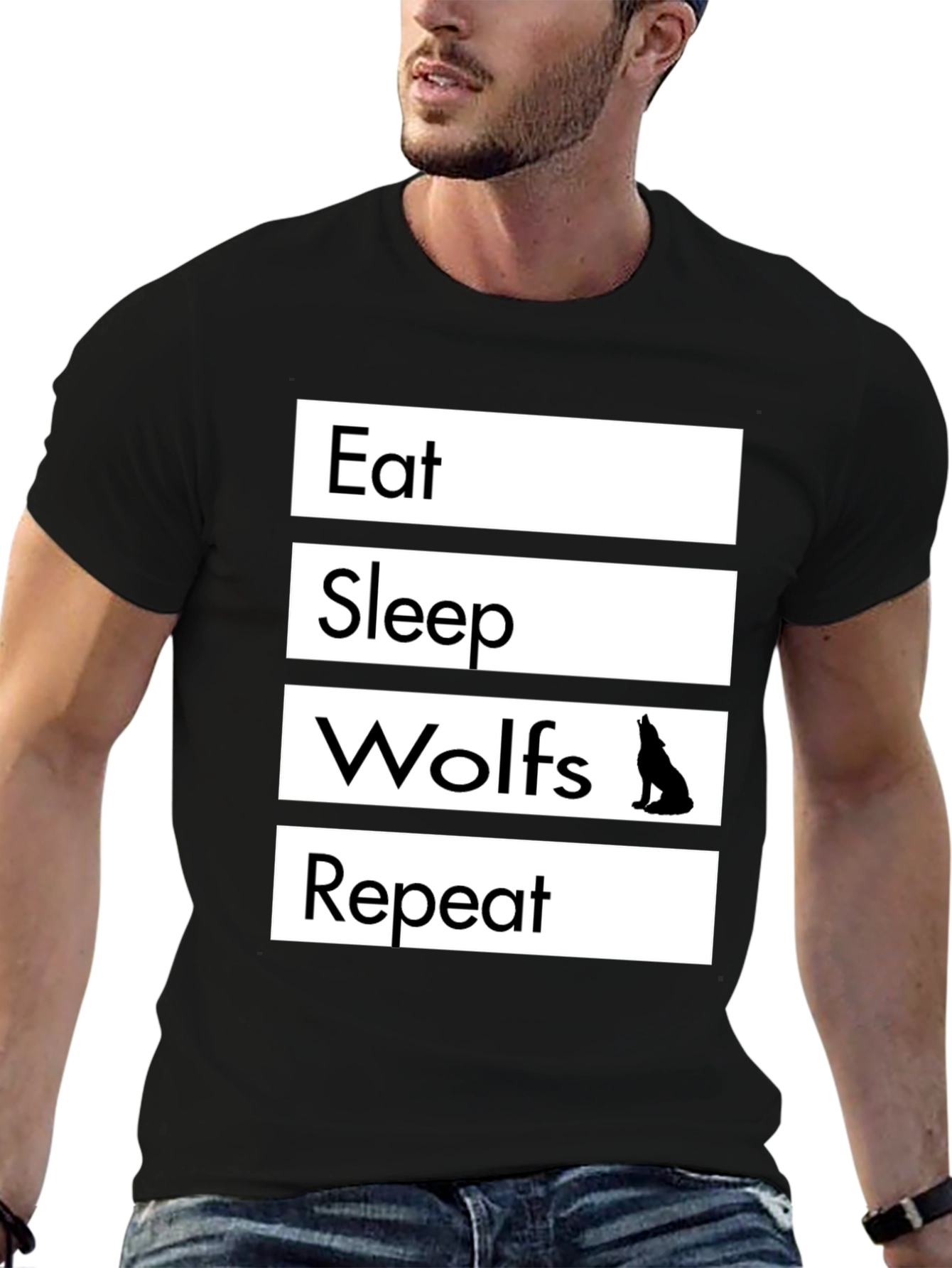 Eat Sleep Wolves Repeat T-Shirt - Wolf Lover Tee
