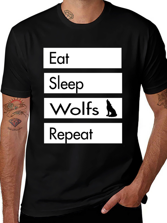 Eat Sleep Wolves Repeat T-Shirt - Wolf Lover Tee