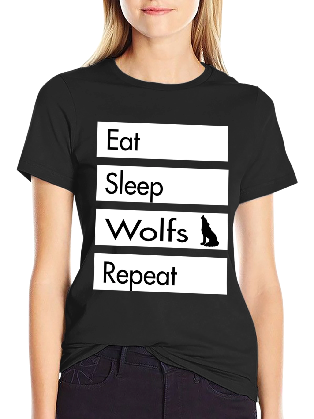 Eat Sleep Wolves Repeat T-Shirt - Wolf Lover Tee