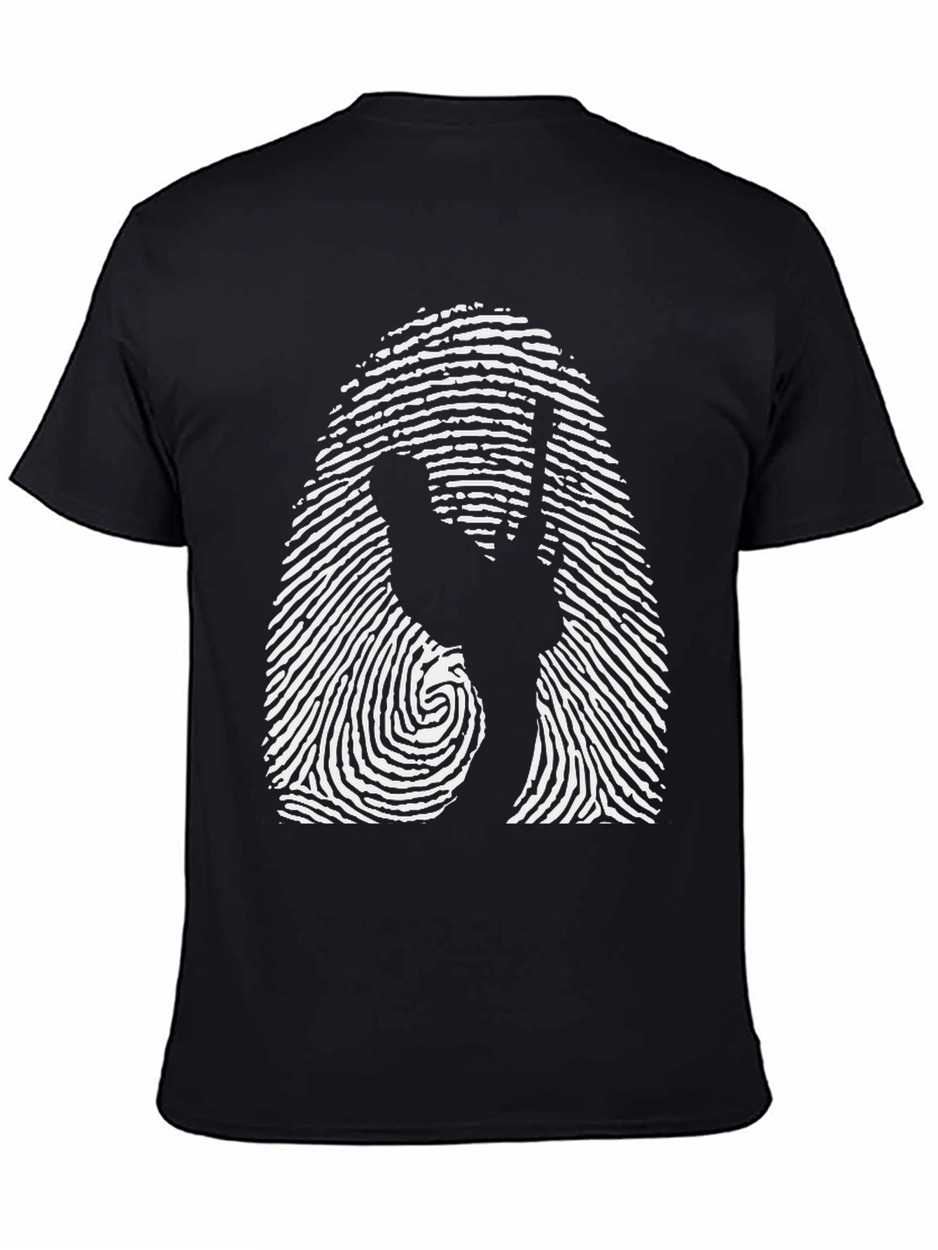 Peace Sign Fingerprint Black T-Shirt