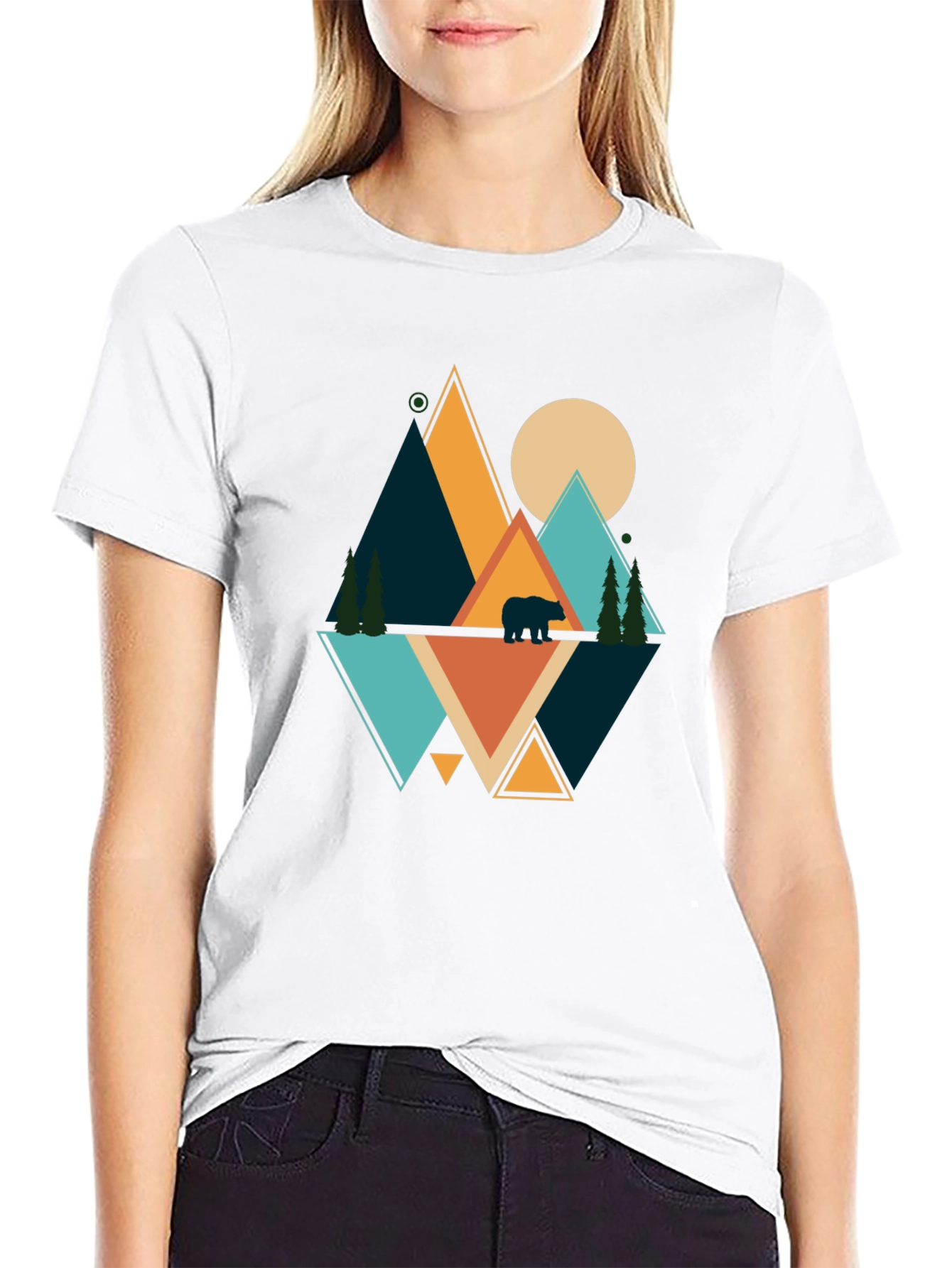 Geometric Bear Mountain Graphic Tee