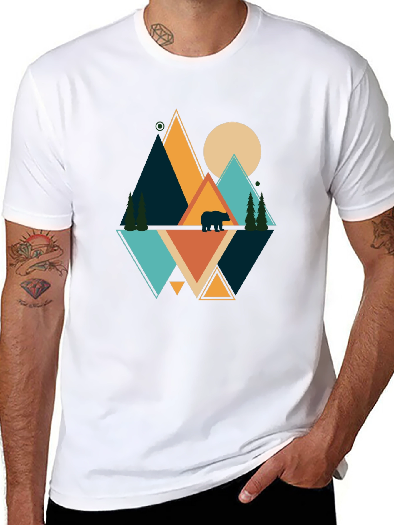 Geometric Bear Mountain Graphic Tee