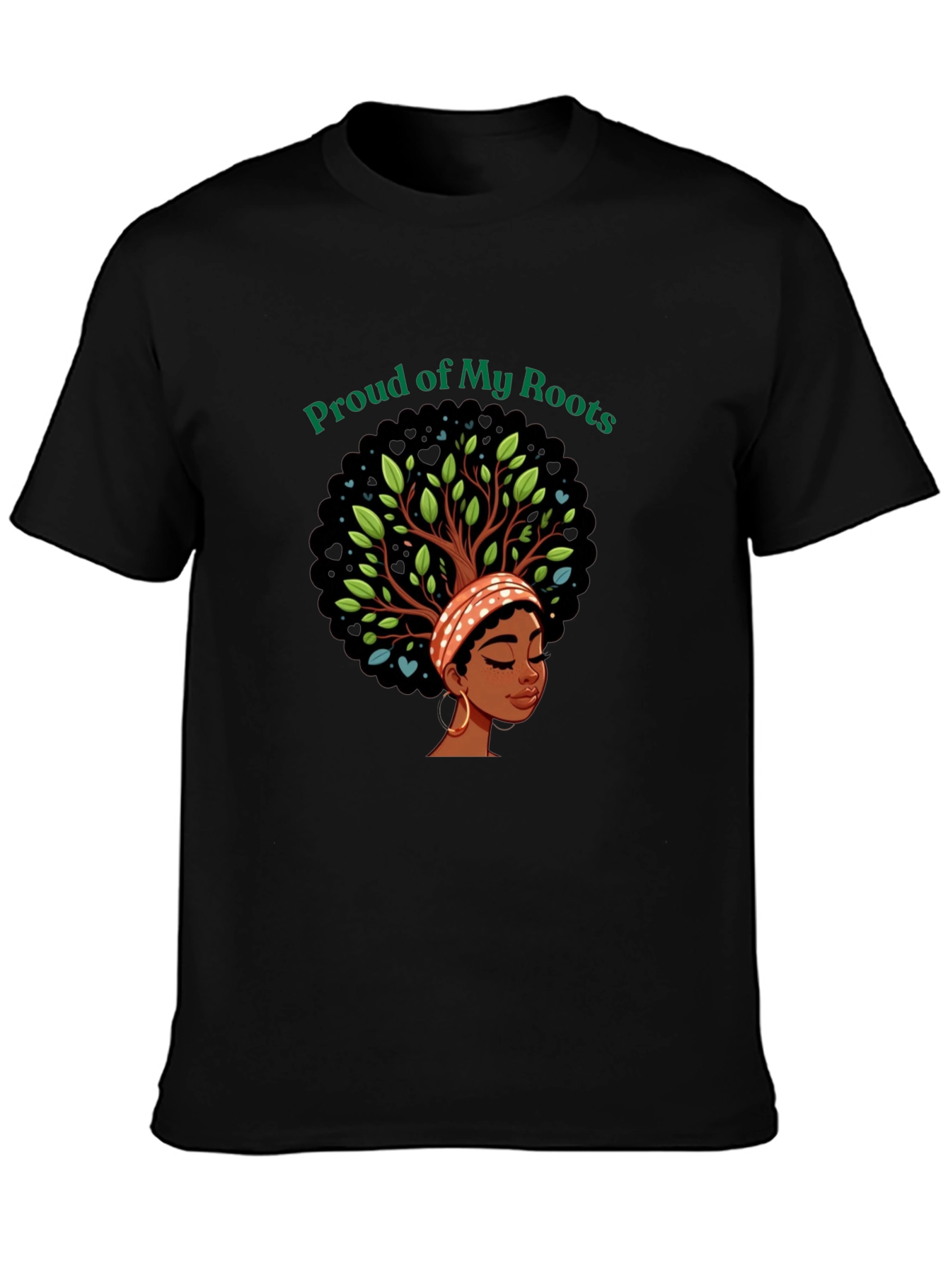 Proud of My Roots Graphic Tee - Black