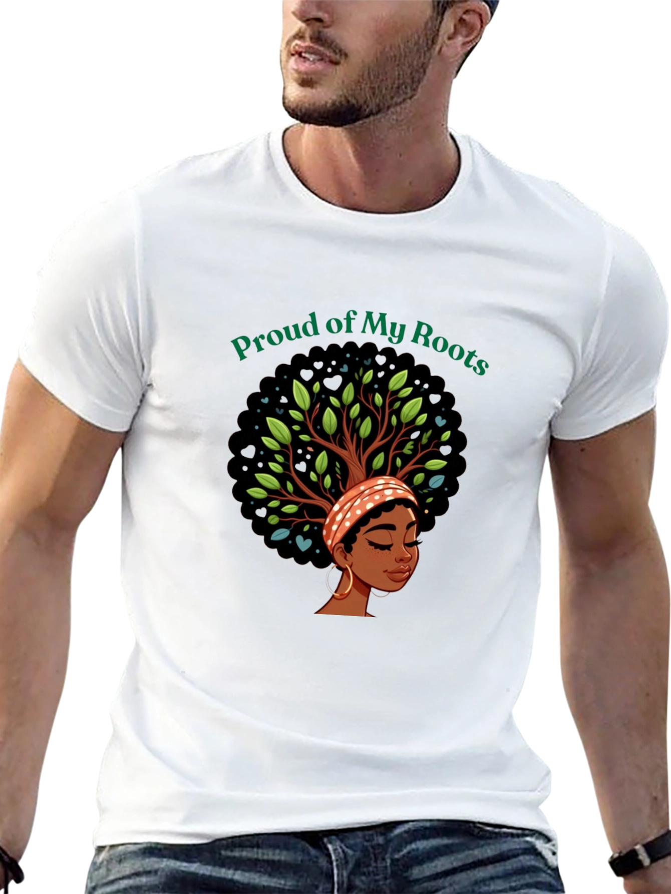 Proud of My Roots Graphic Tee - Black