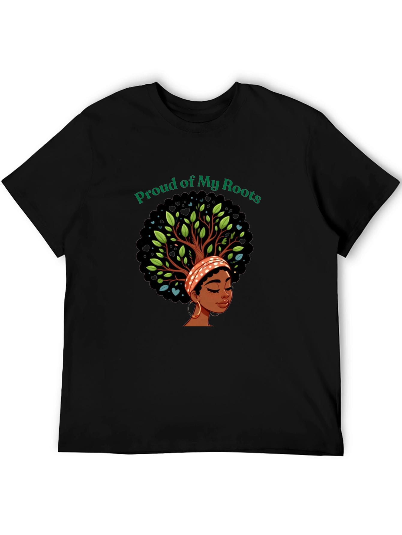 Proud of My Roots Graphic Tee - Black