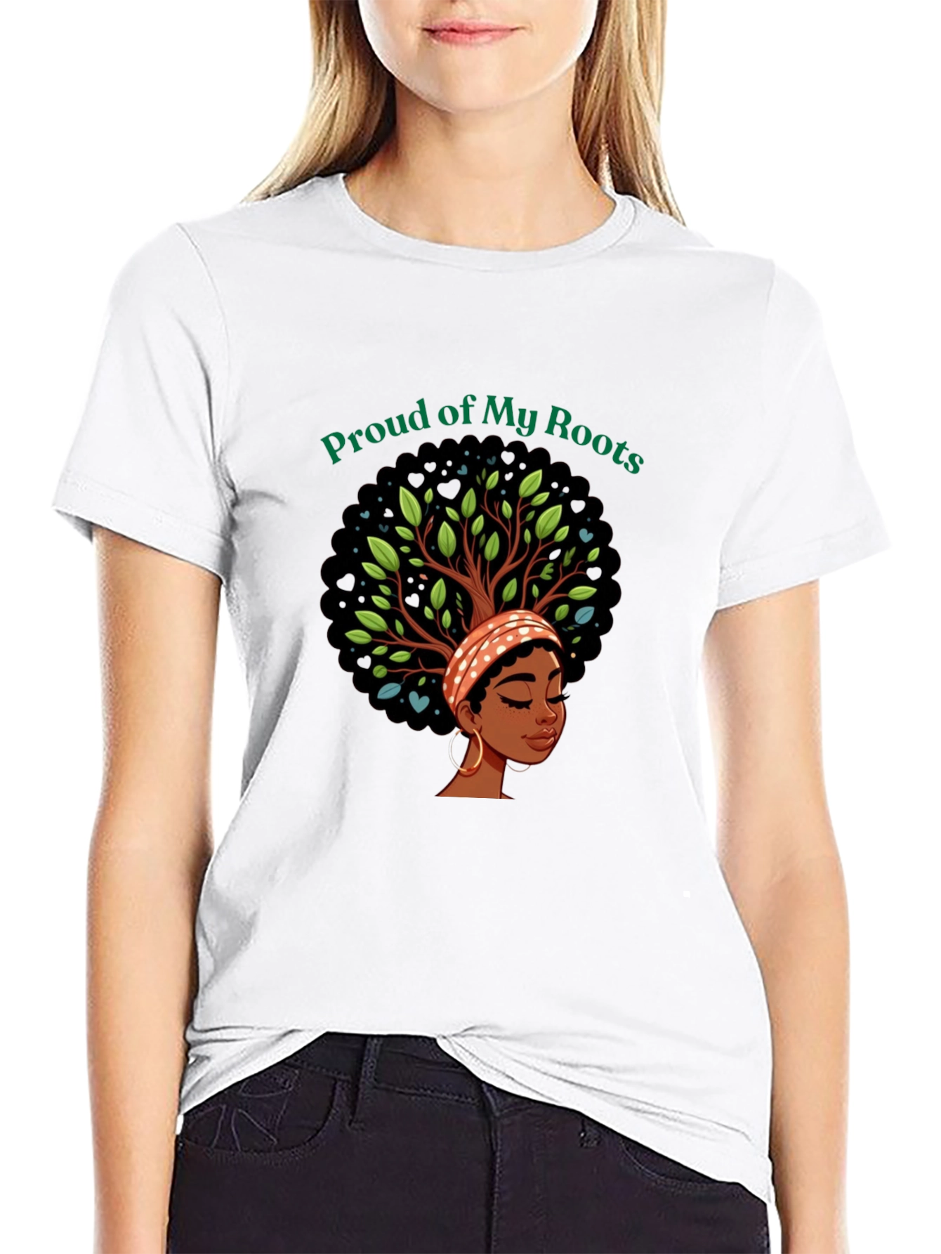 Proud of My Roots Graphic Tee - Black