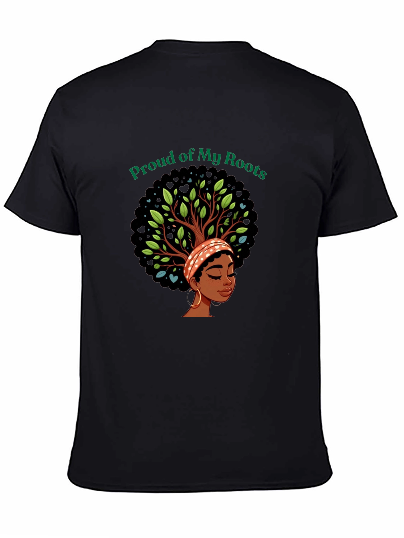 Proud of My Roots Graphic Tee - Black