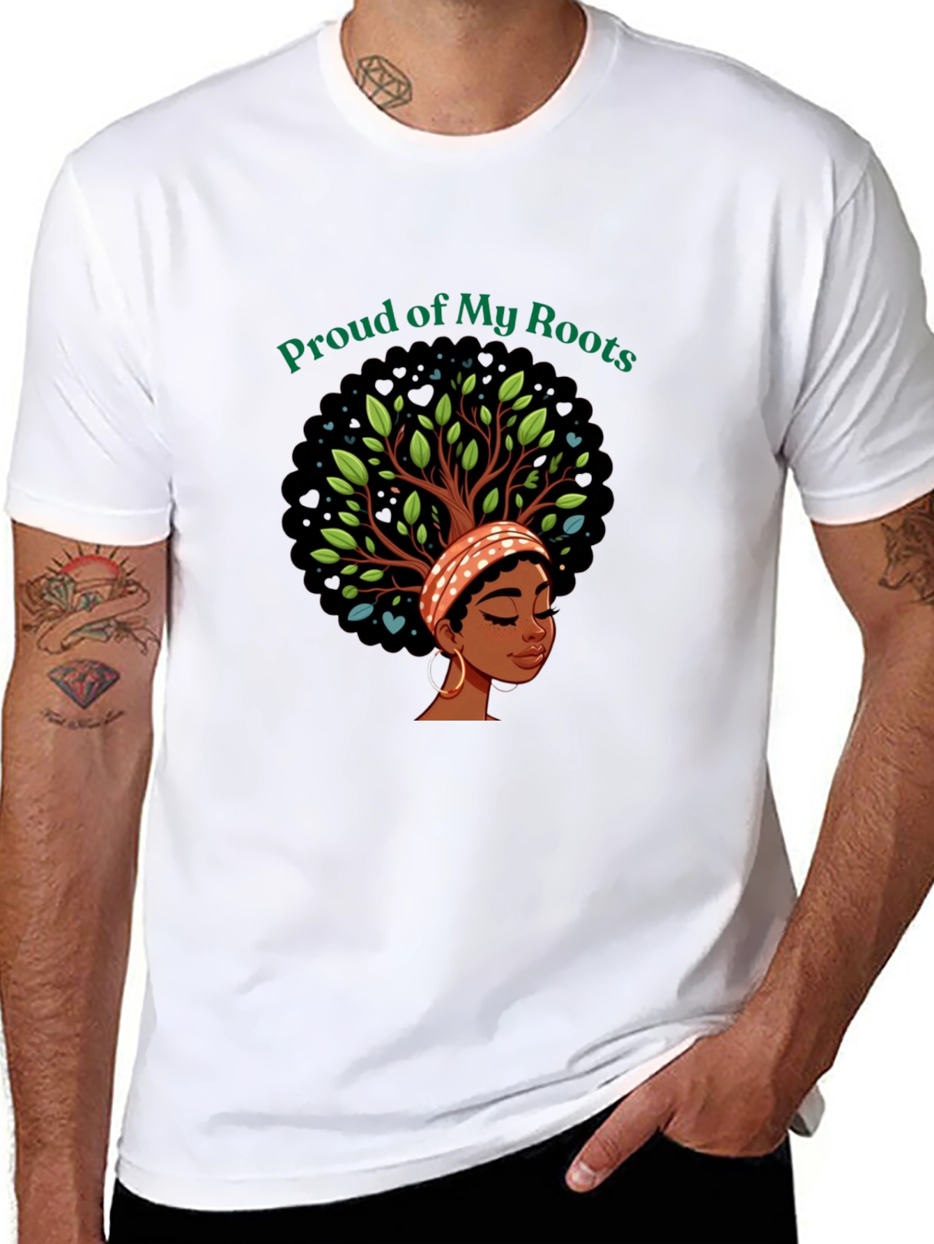 Proud of My Roots Graphic Tee - Black