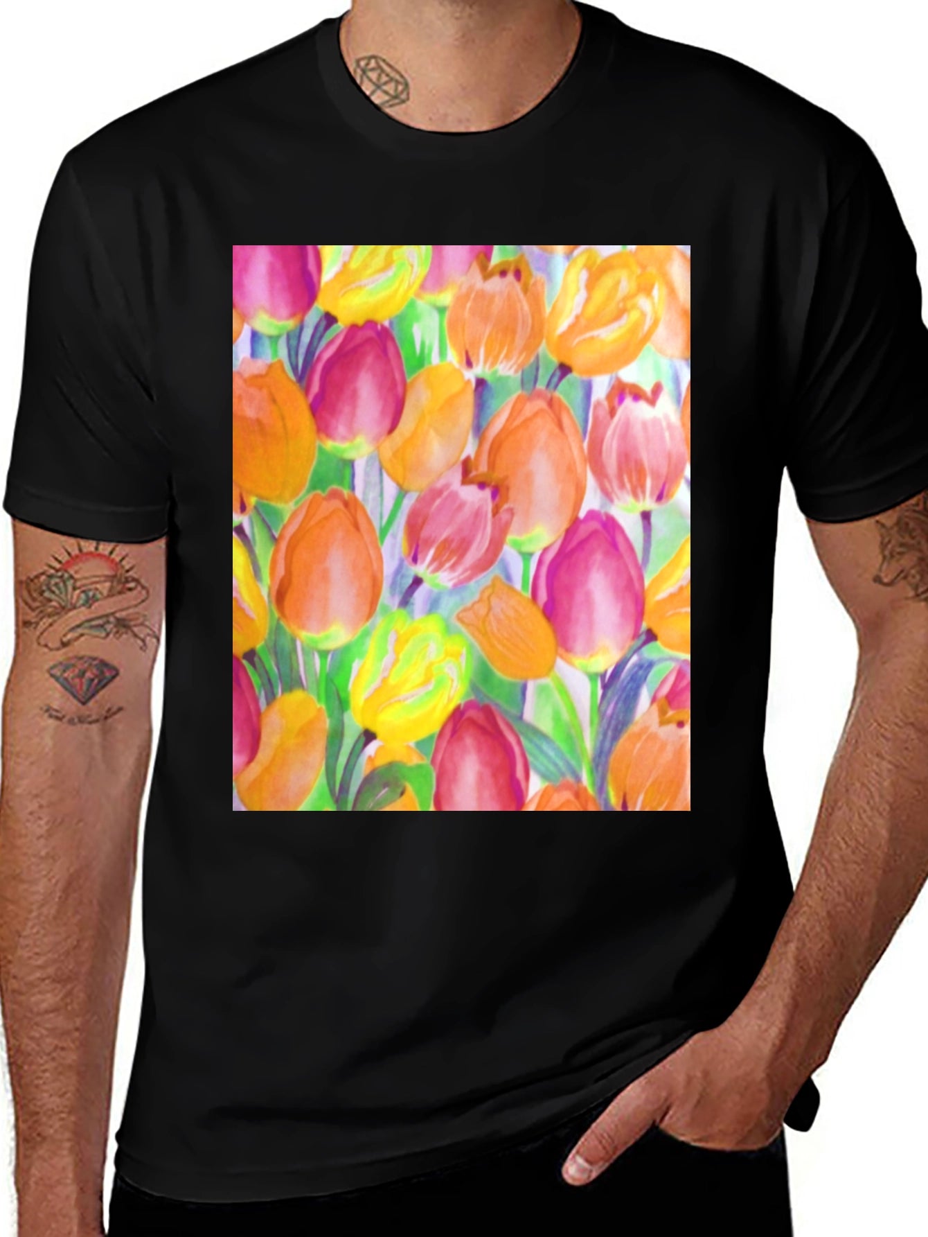 Floral Tulip Print T-Shirt