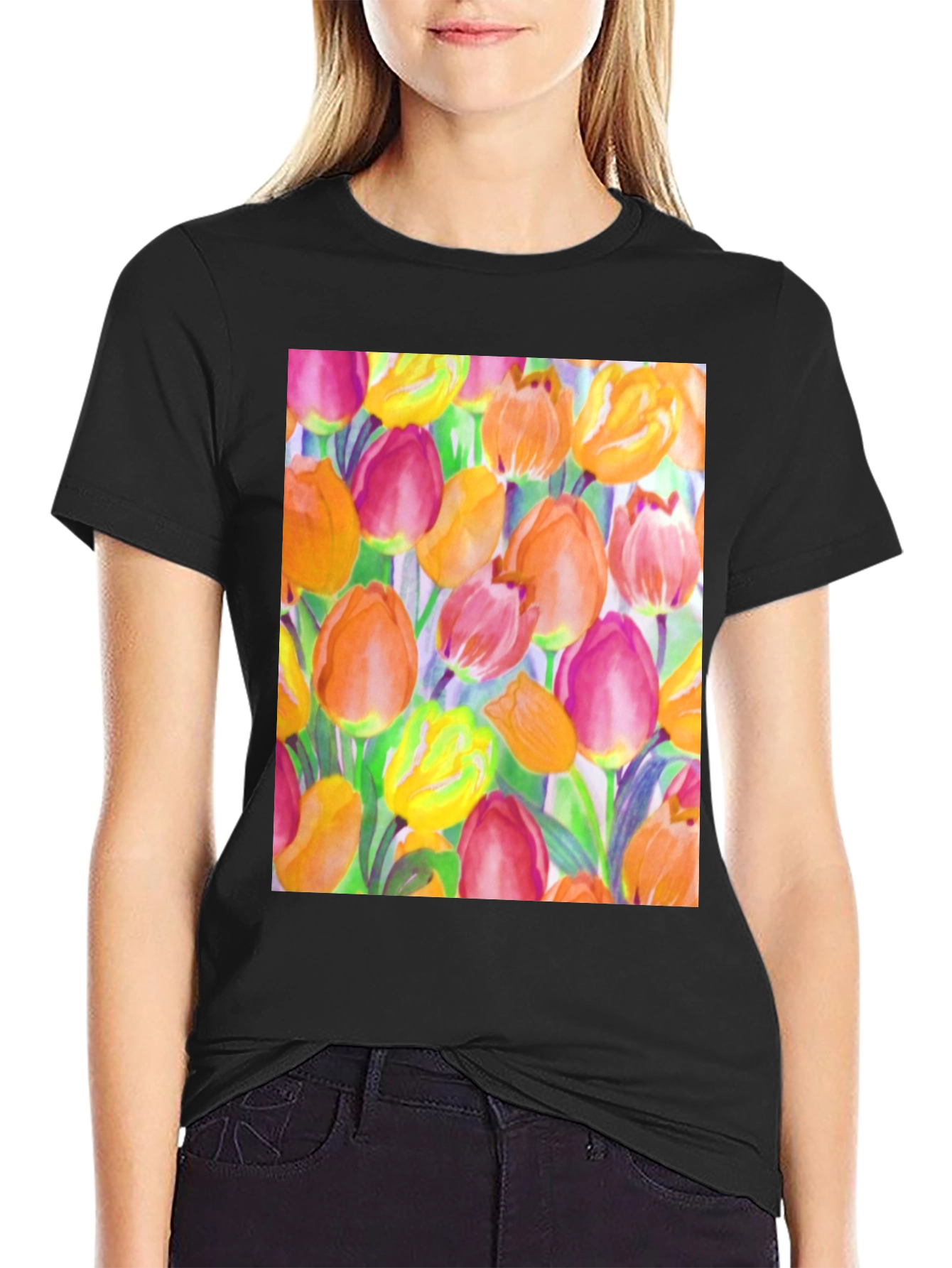 Floral Tulip Print T-Shirt