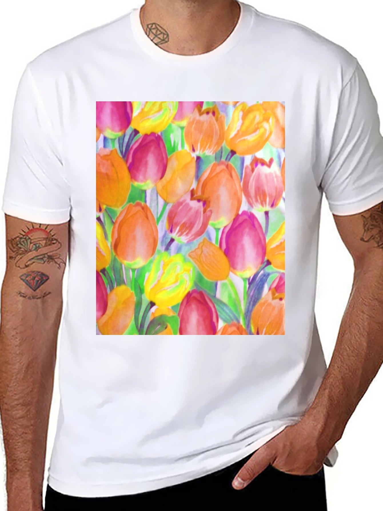 Floral Tulip Print T-Shirt