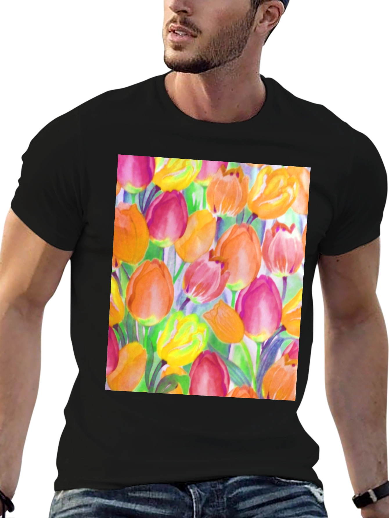 Floral Tulip Print T-Shirt