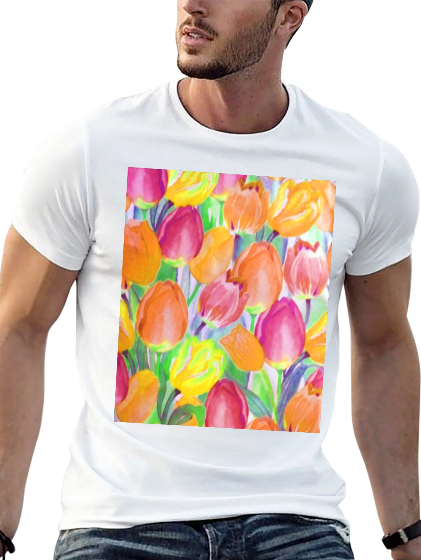 Floral Tulip Print T-Shirt