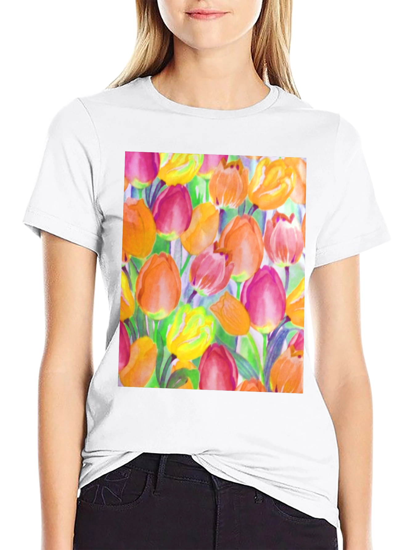 Floral Tulip Print T-Shirt