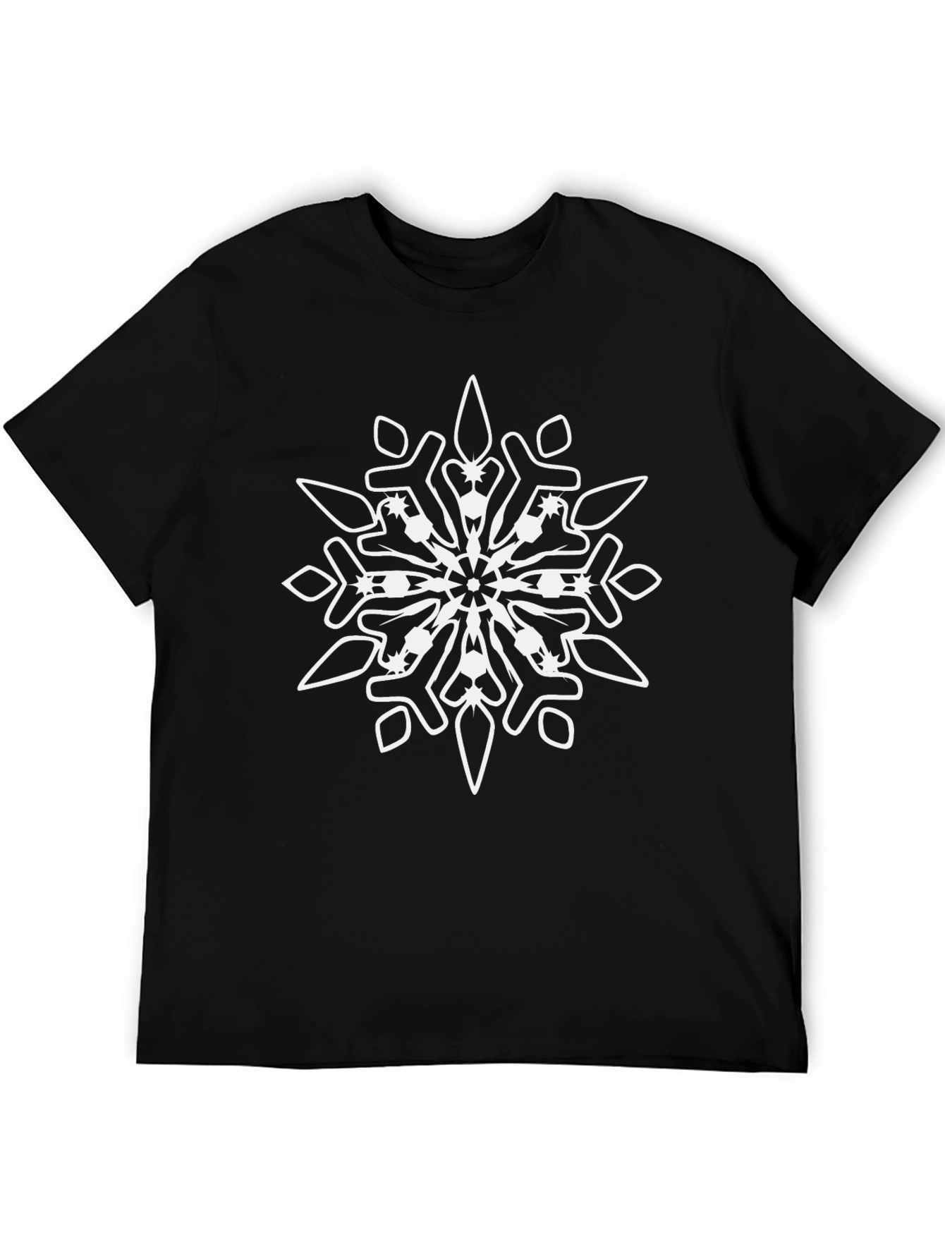 Snowflake Graphic Tee - Black Cotton Blend