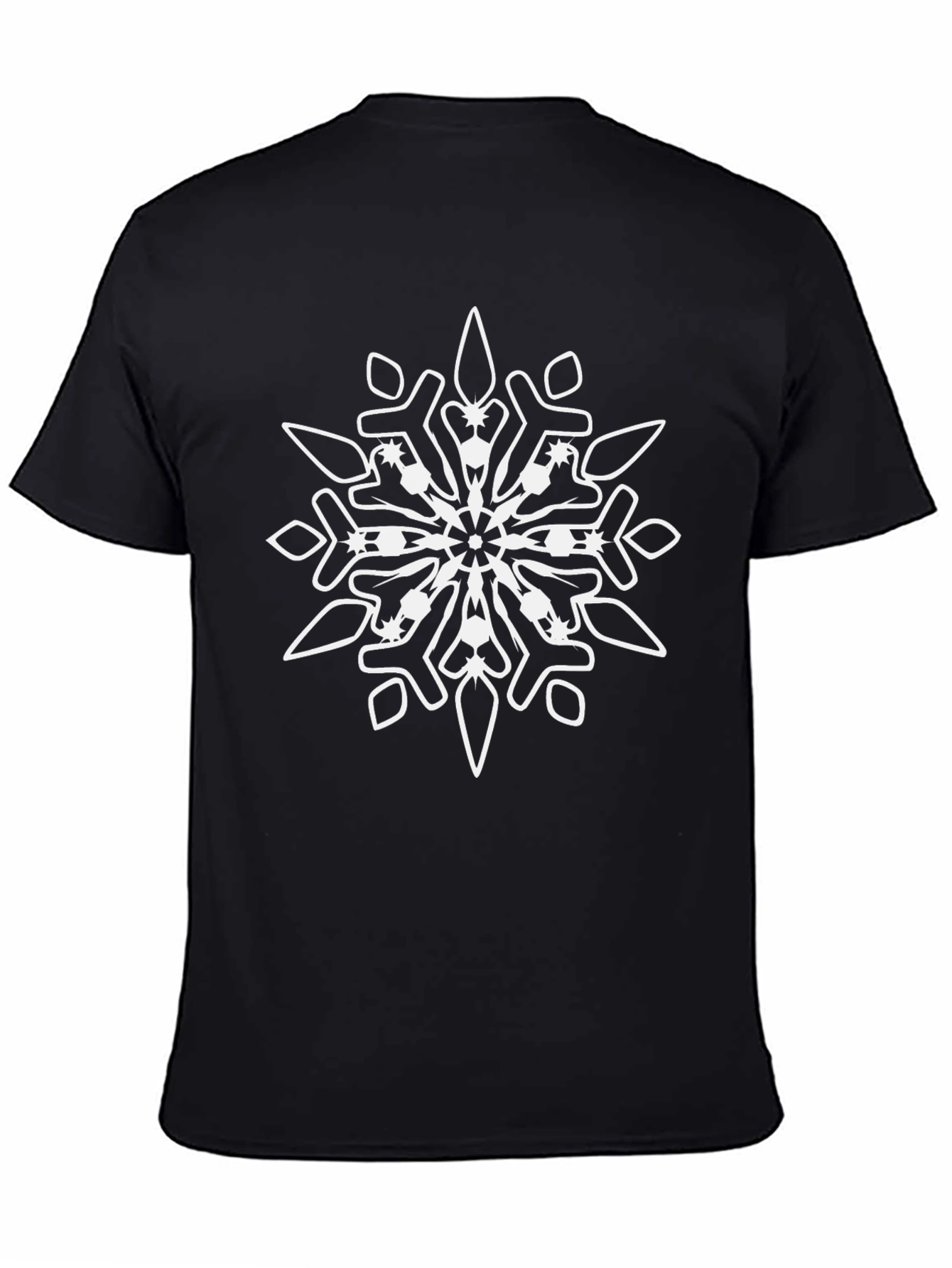 Snowflake Graphic Tee - Black Cotton Blend