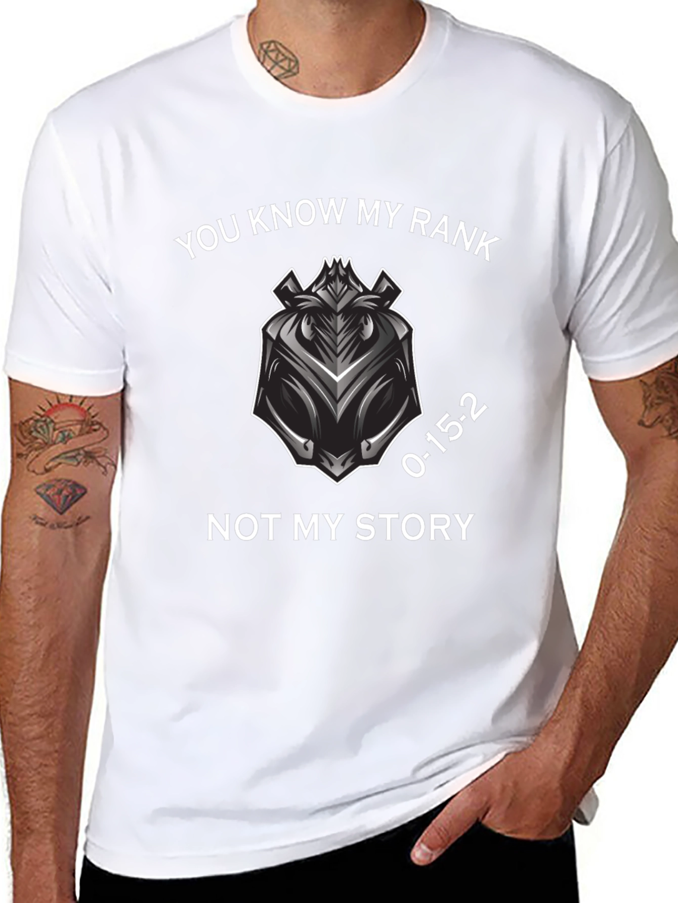 Know My Rank Tee - Graphic Print Casual T-Shirt