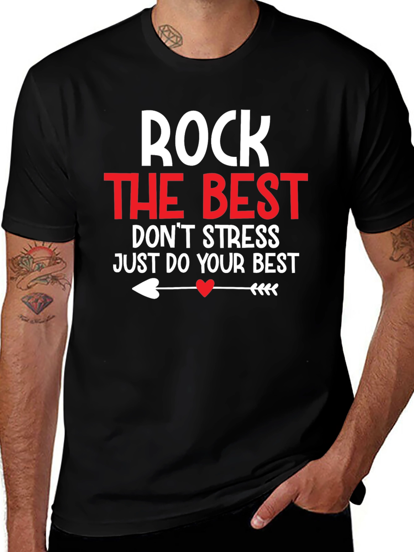 Rock the Best Graphic Tee - Motivational Black T-Shirt