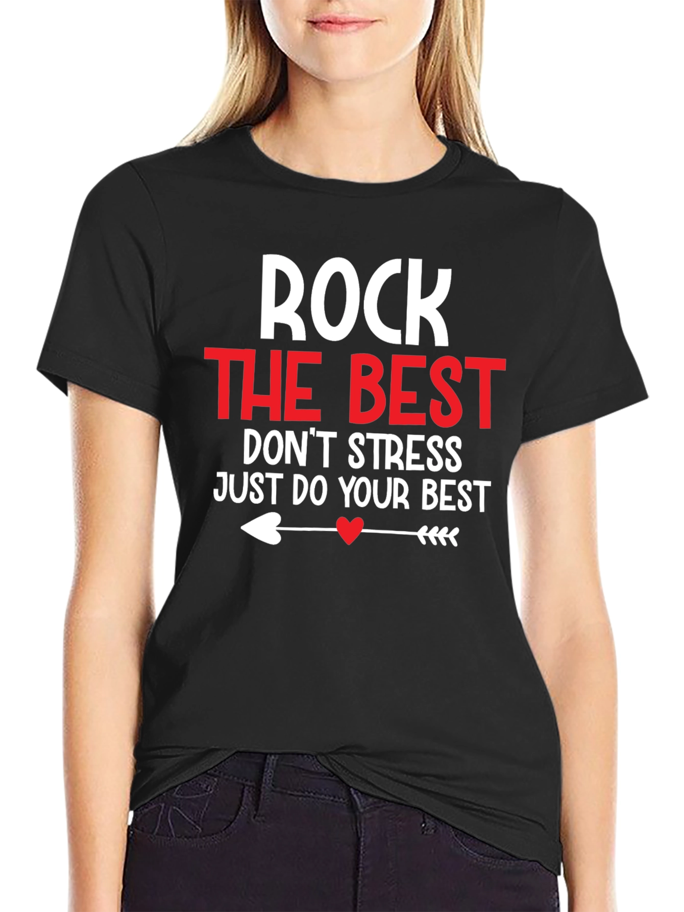 Rock the Best Graphic Tee - Motivational Black T-Shirt
