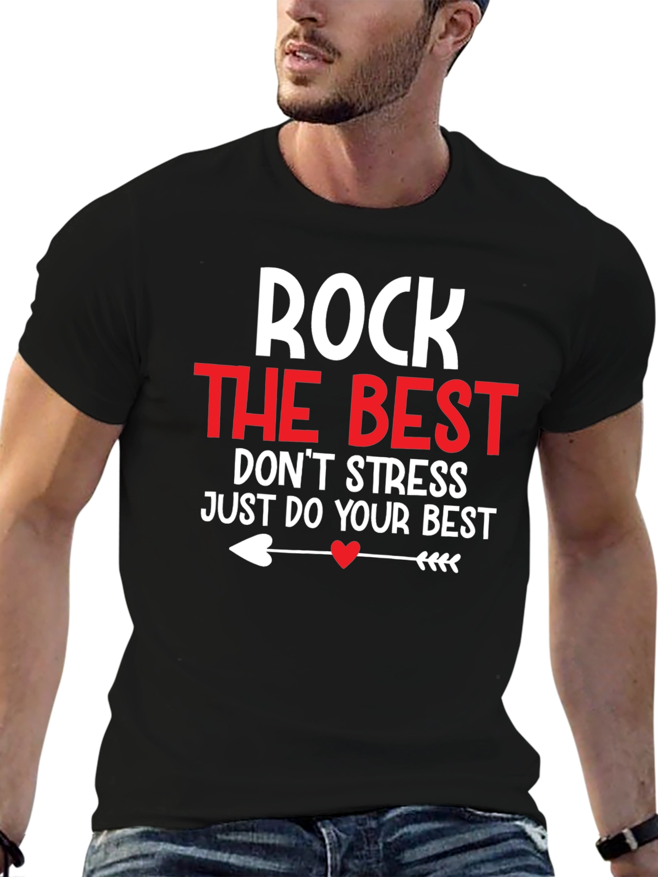 Rock the Best Graphic Tee - Motivational Black T-Shirt