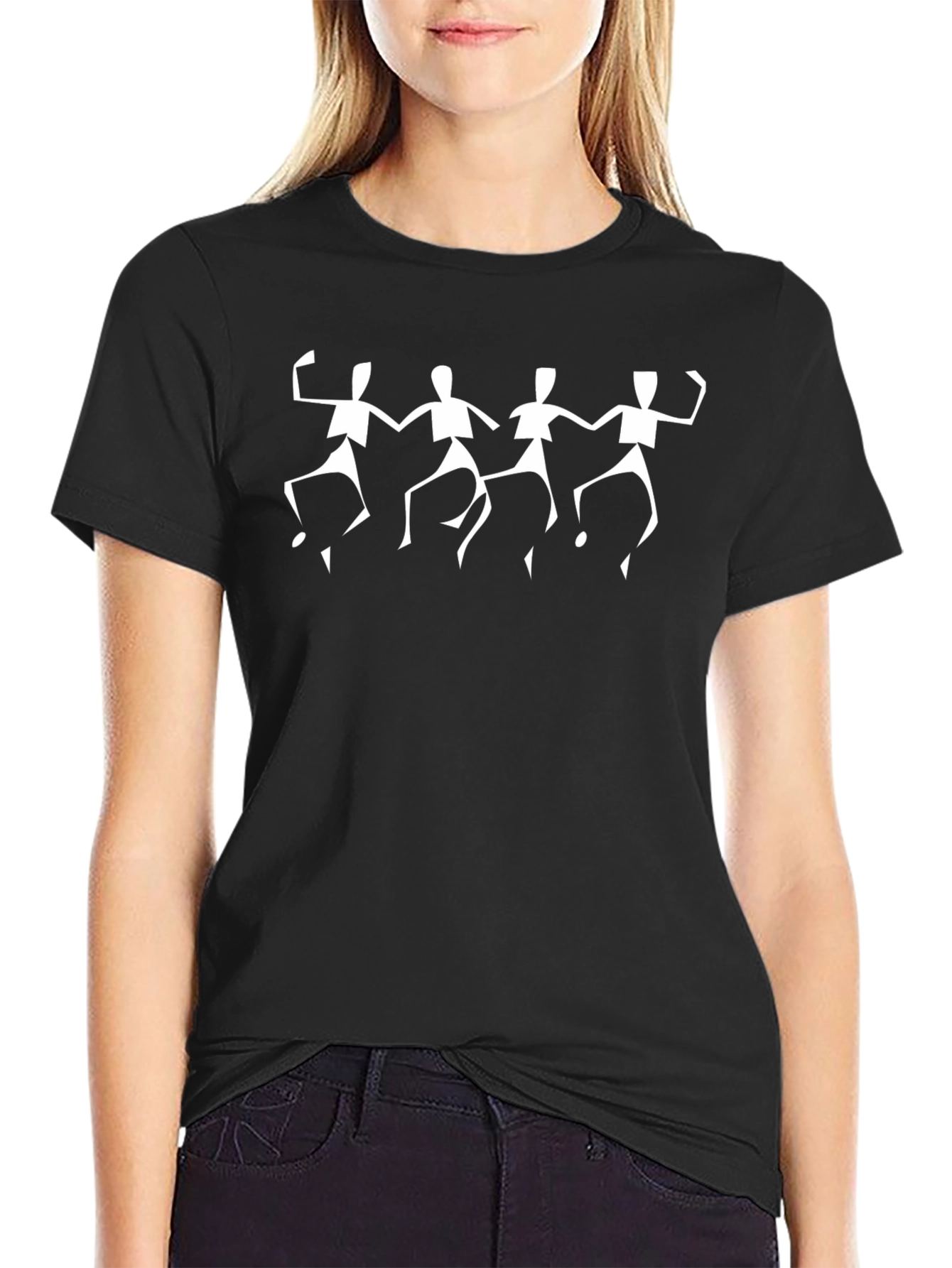 Retro Dancing Figures Black T-Shirt