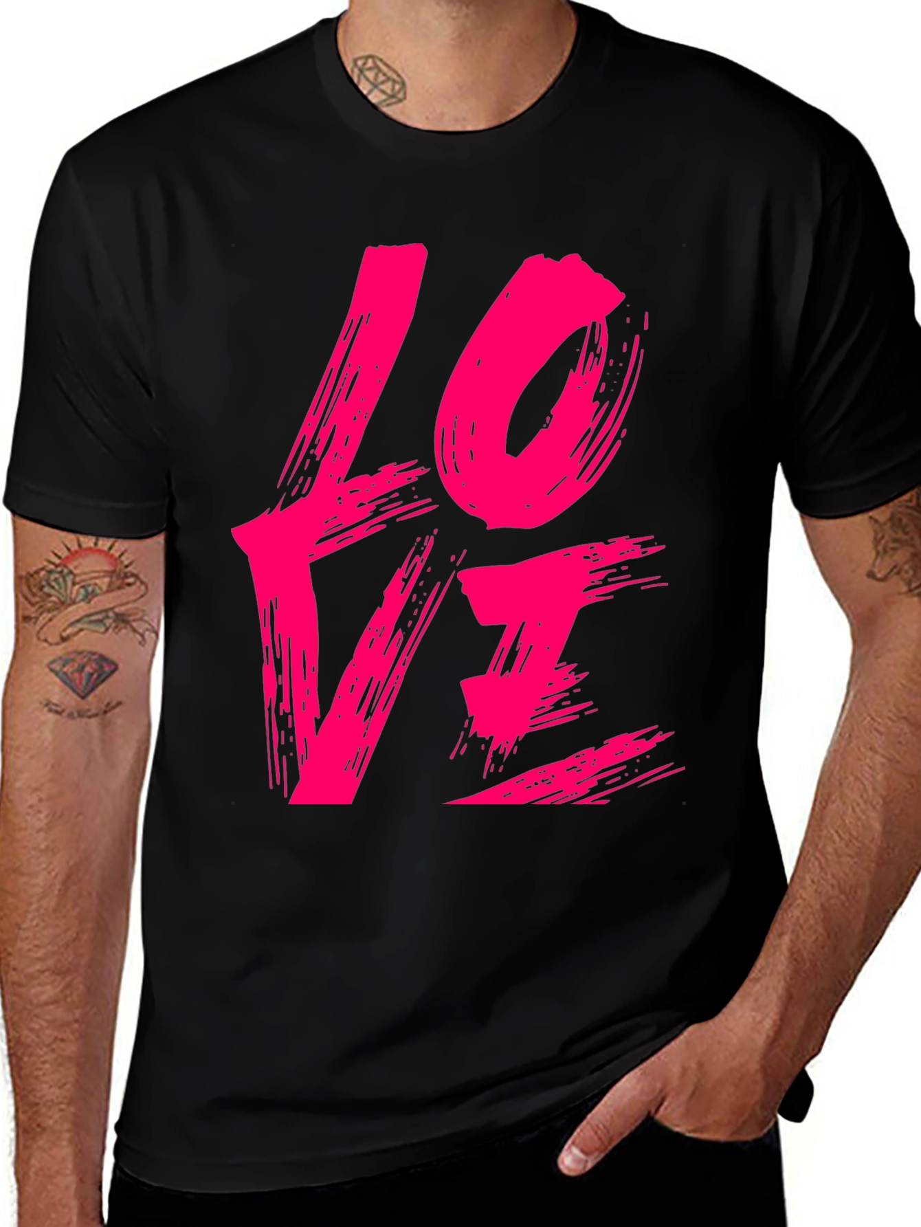 Brush Stroke Love T-Shirt - Stylish Graphic Tee