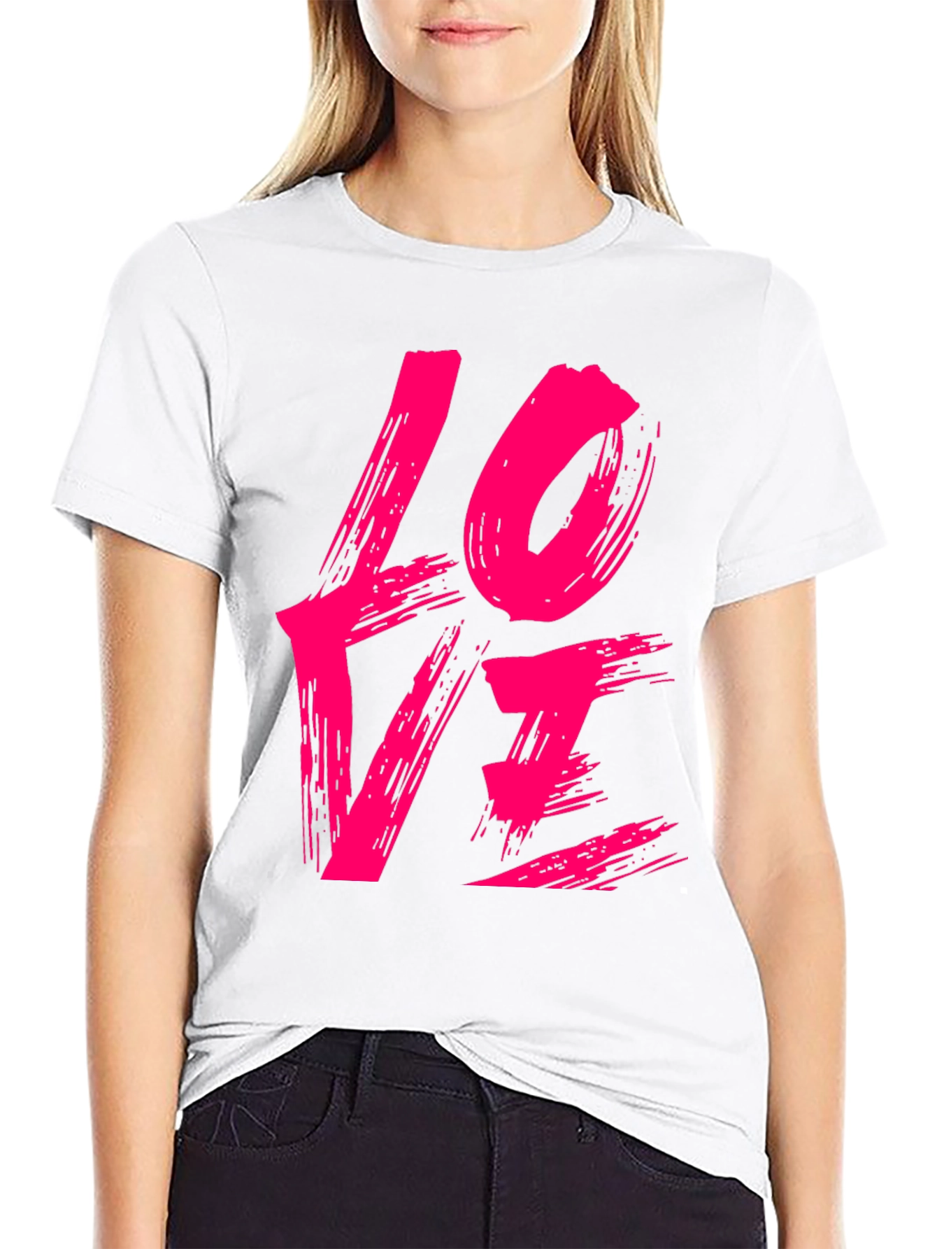 Brush Stroke Love T-Shirt - Stylish Graphic Tee