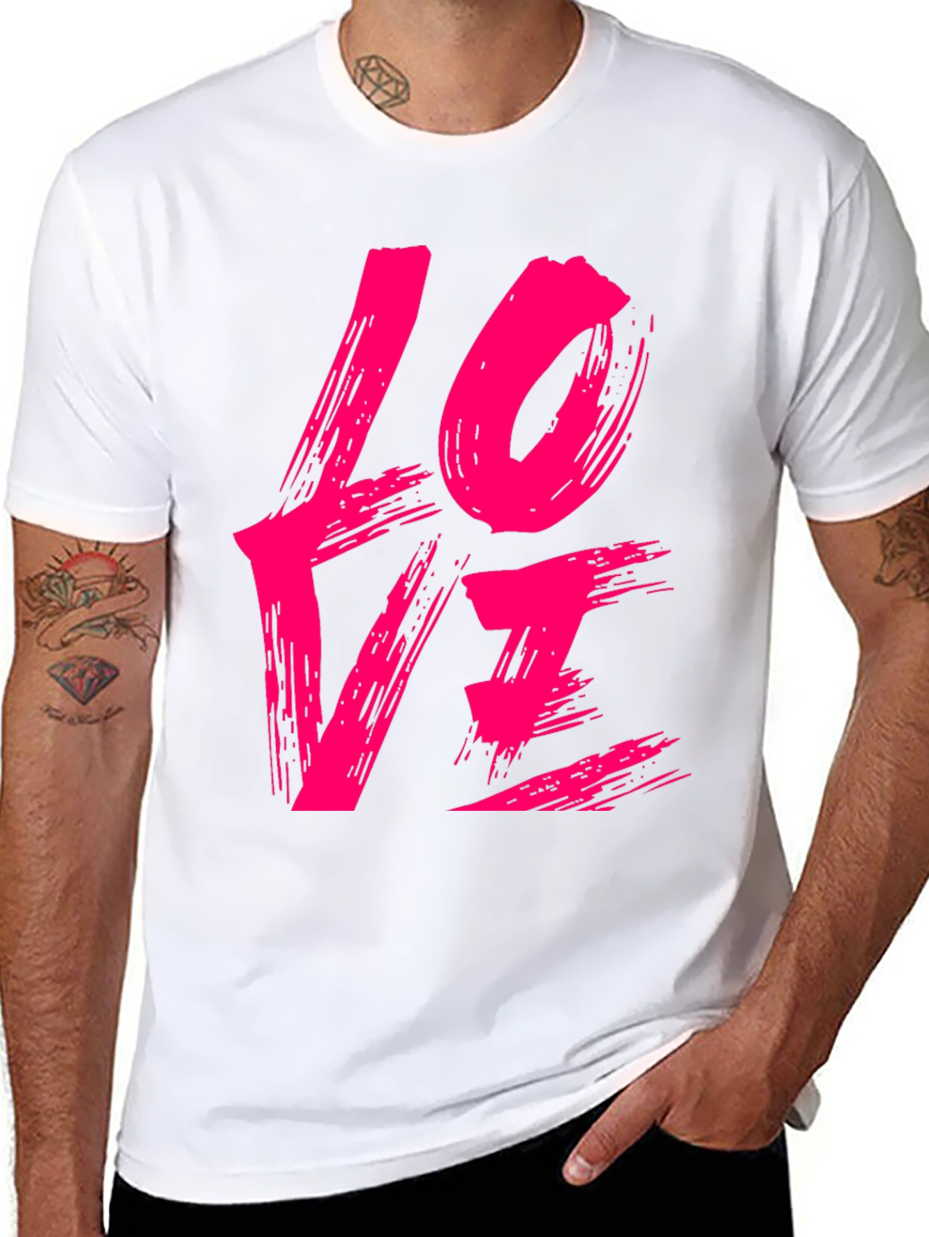 Brush Stroke Love T-Shirt - Stylish Graphic Tee