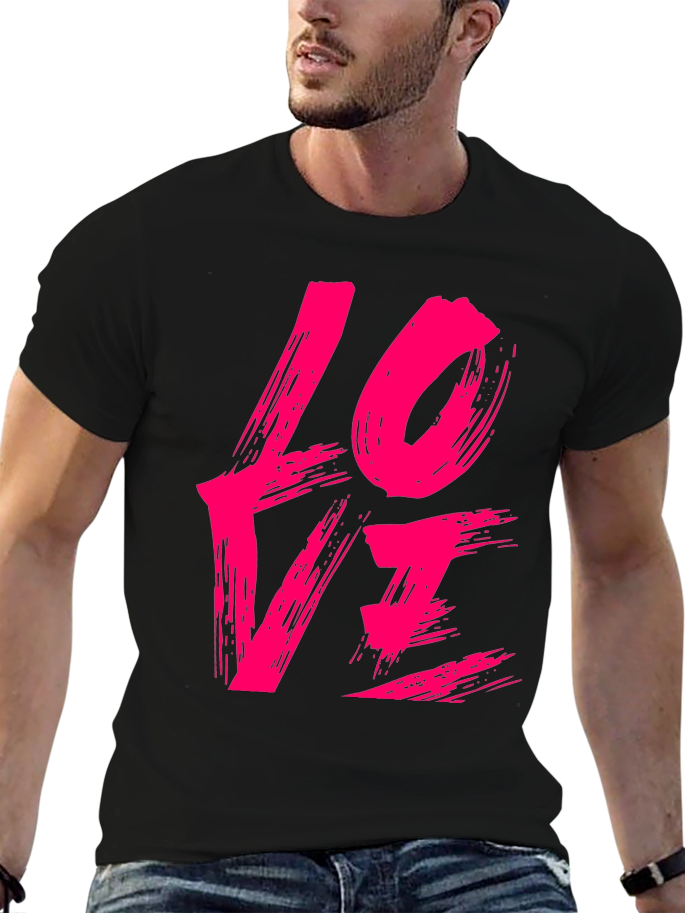 Brush Stroke Love T-Shirt - Stylish Graphic Tee
