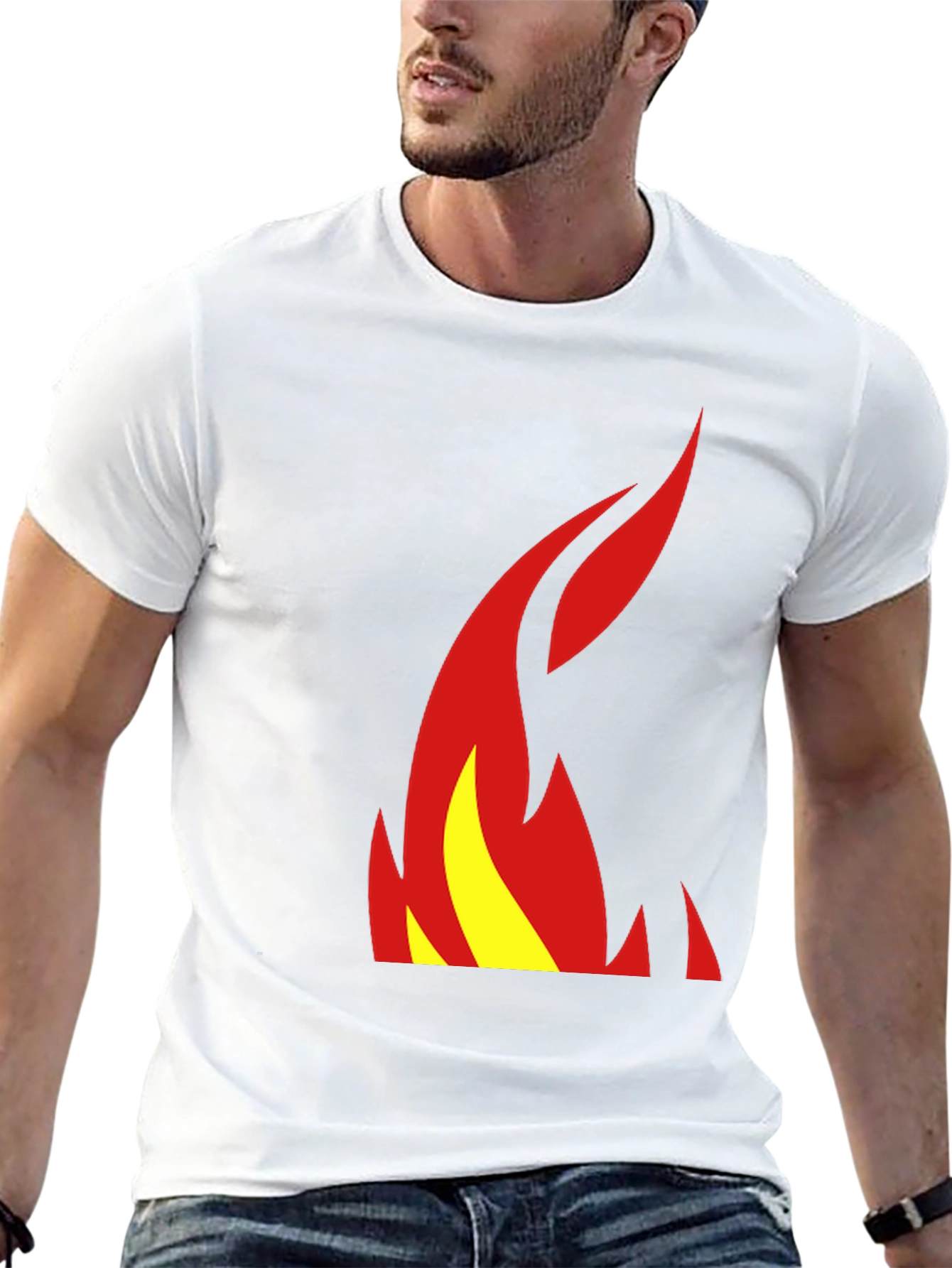 Flame Graphic Tee - Stylish Black T-Shirt