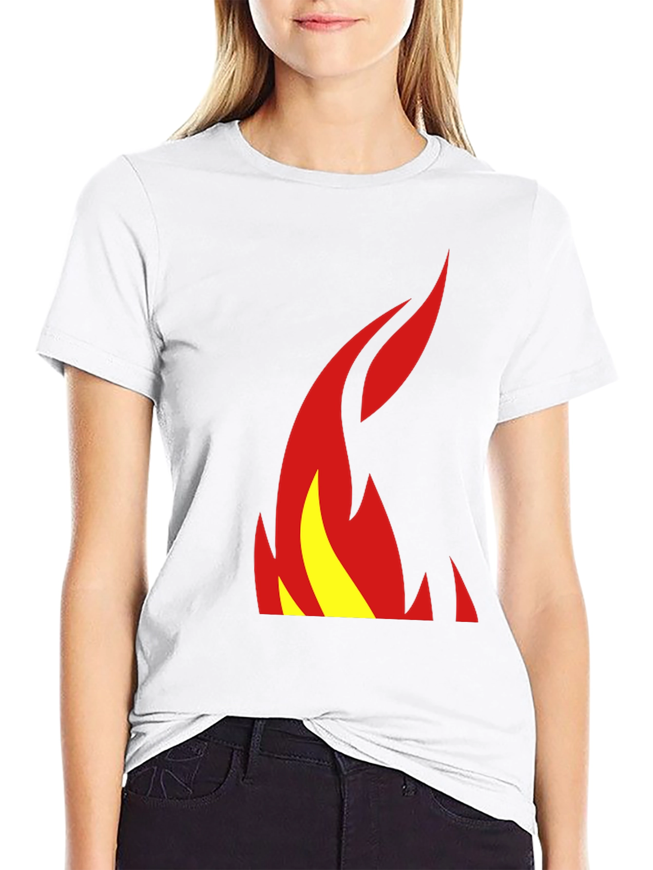 Flame Graphic Tee - Stylish Black T-Shirt