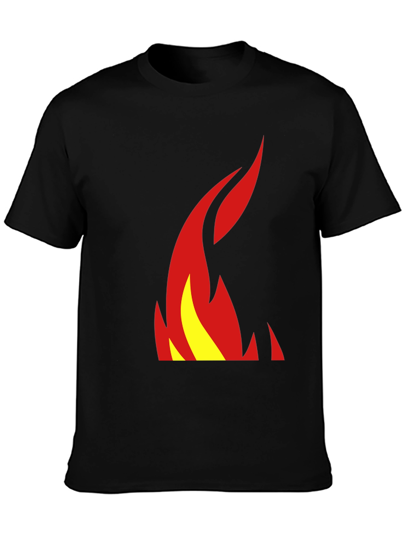 Flame Graphic Tee - Stylish Black T-Shirt