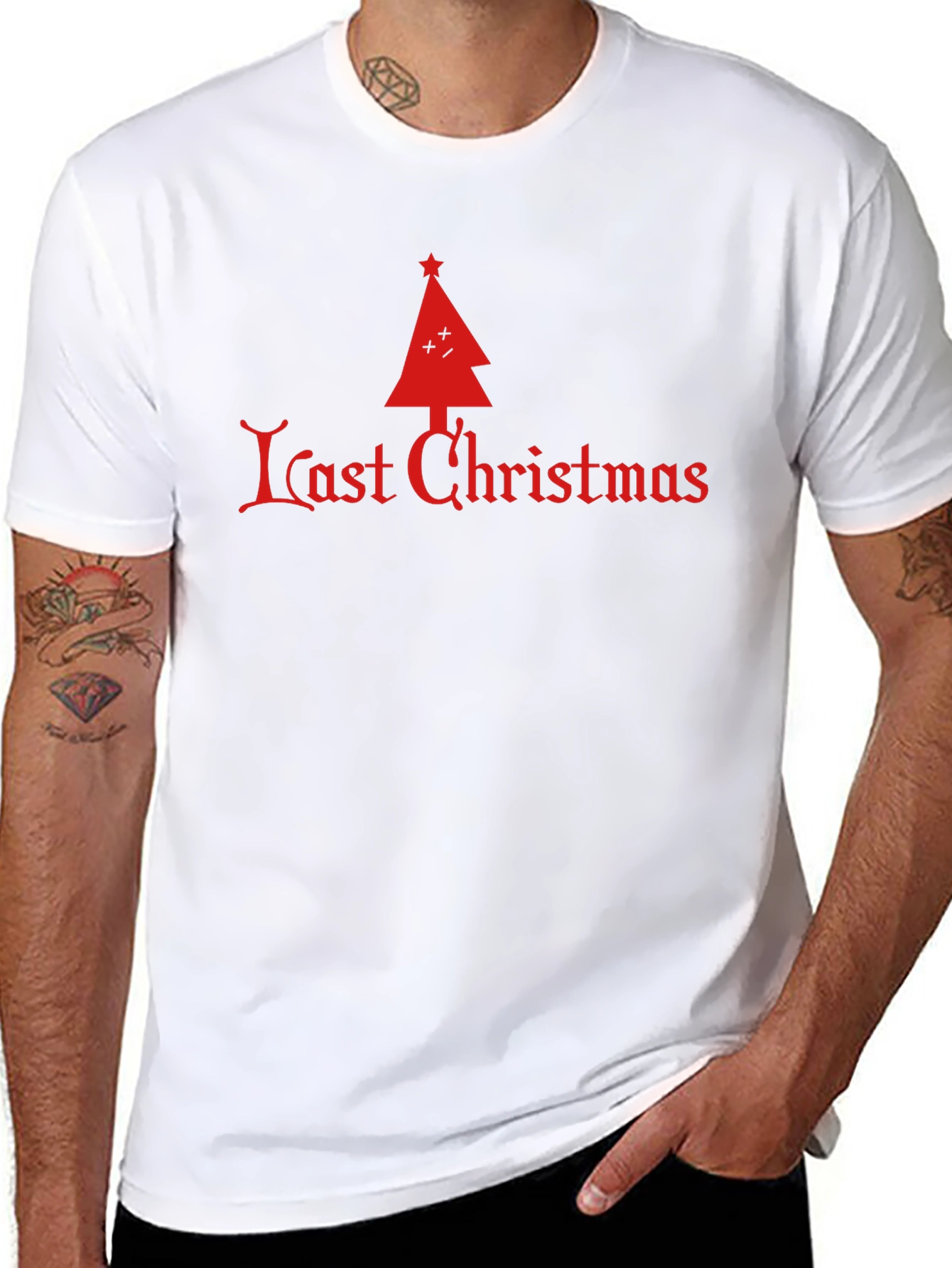 Last Christmas Tree Graphic Tee - Festive Holiday Apparel