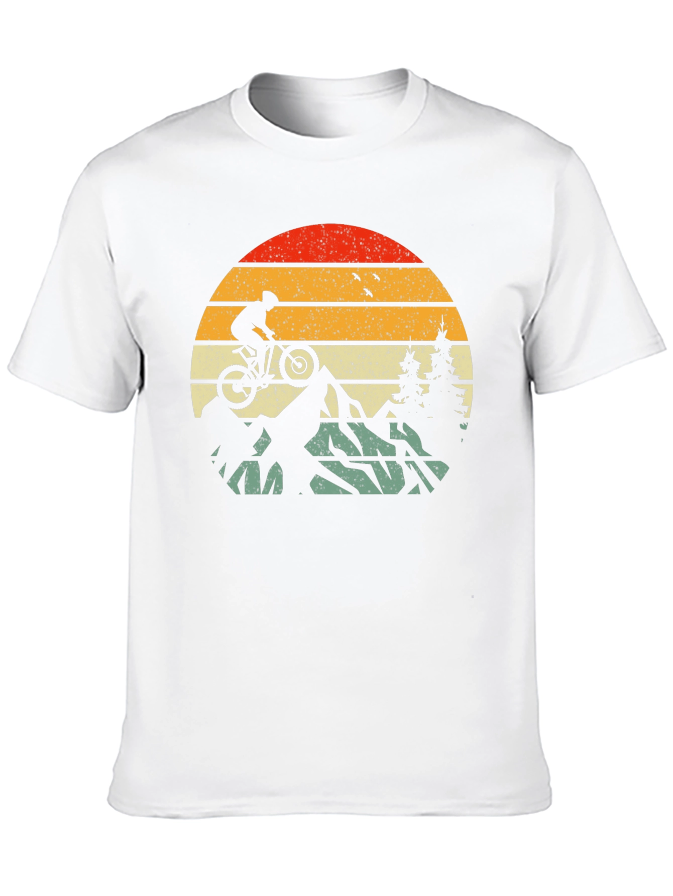 Mountain Biker Retro Sunset T-Shirt